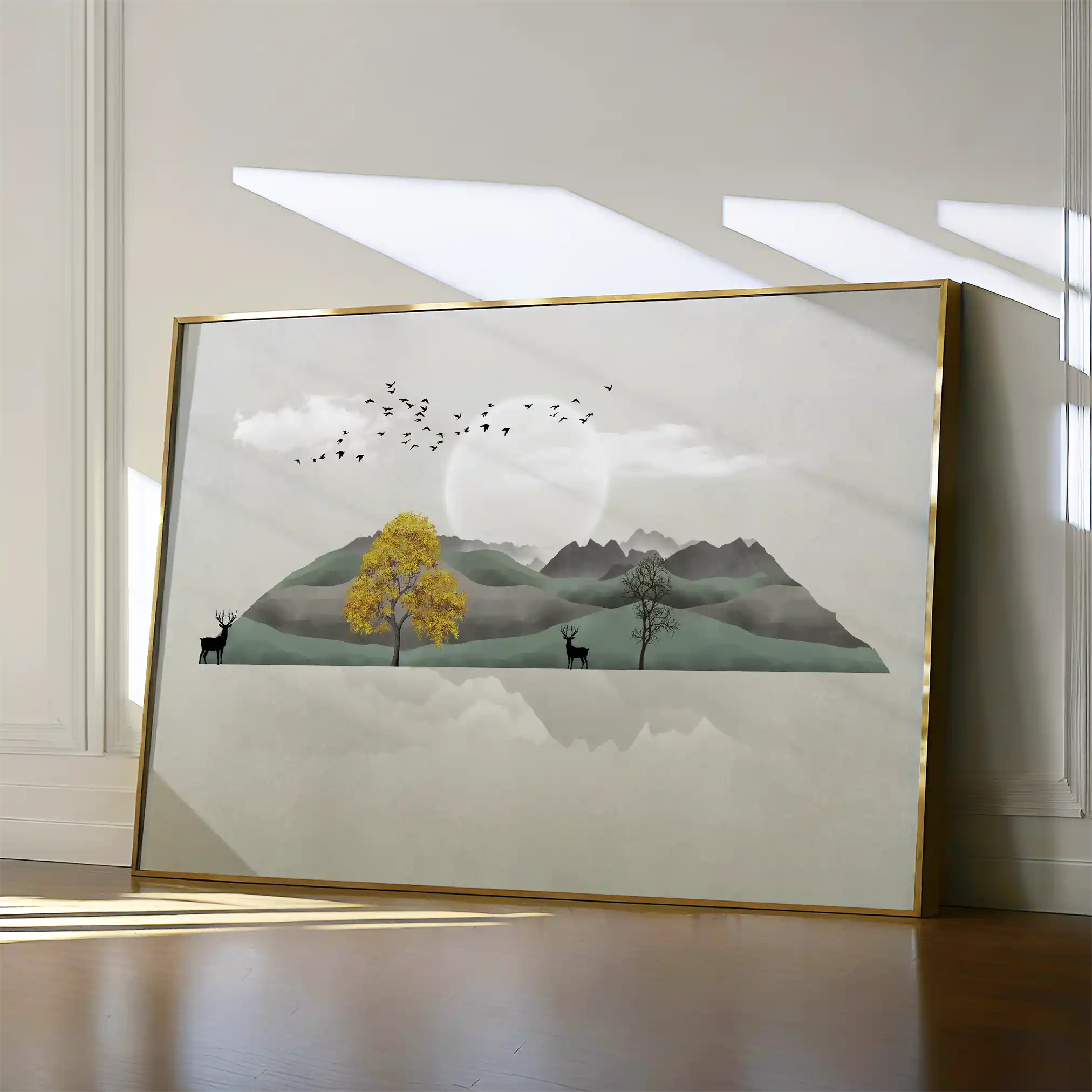 Abstract Canvas Wall Art WAD043-A 90 x 60 cm / Stretched on hidden frame