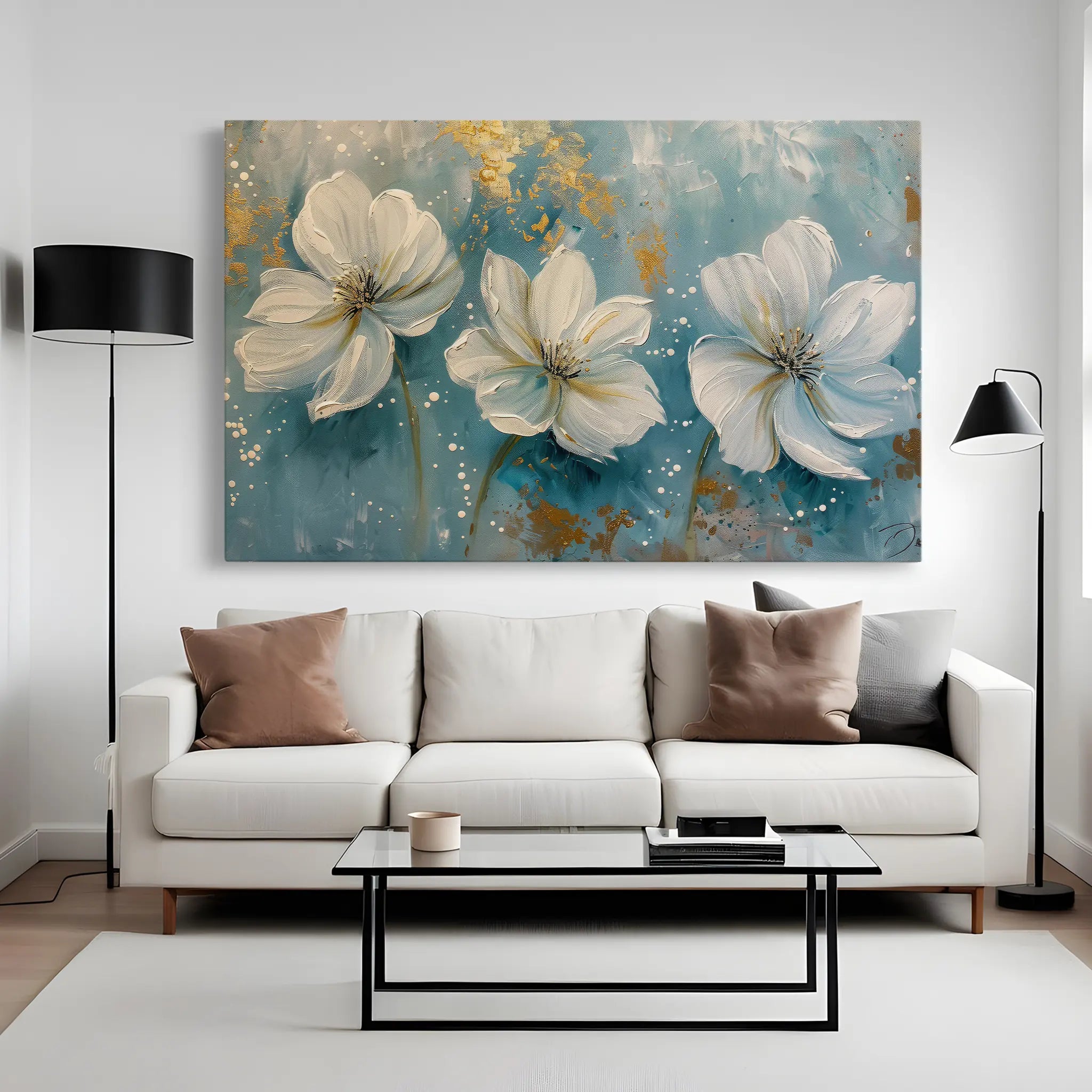 Floral Canvas Wall Art WAD043-F 90 x 60 cm / Stretched on hidden frame