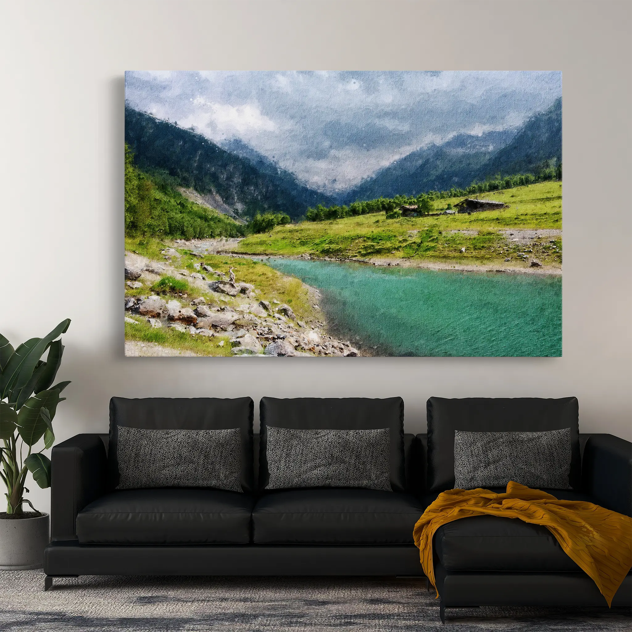 Landscape Canvas Wall Art WAD044-L 90 x 60 cm / Stretched on hidden frame