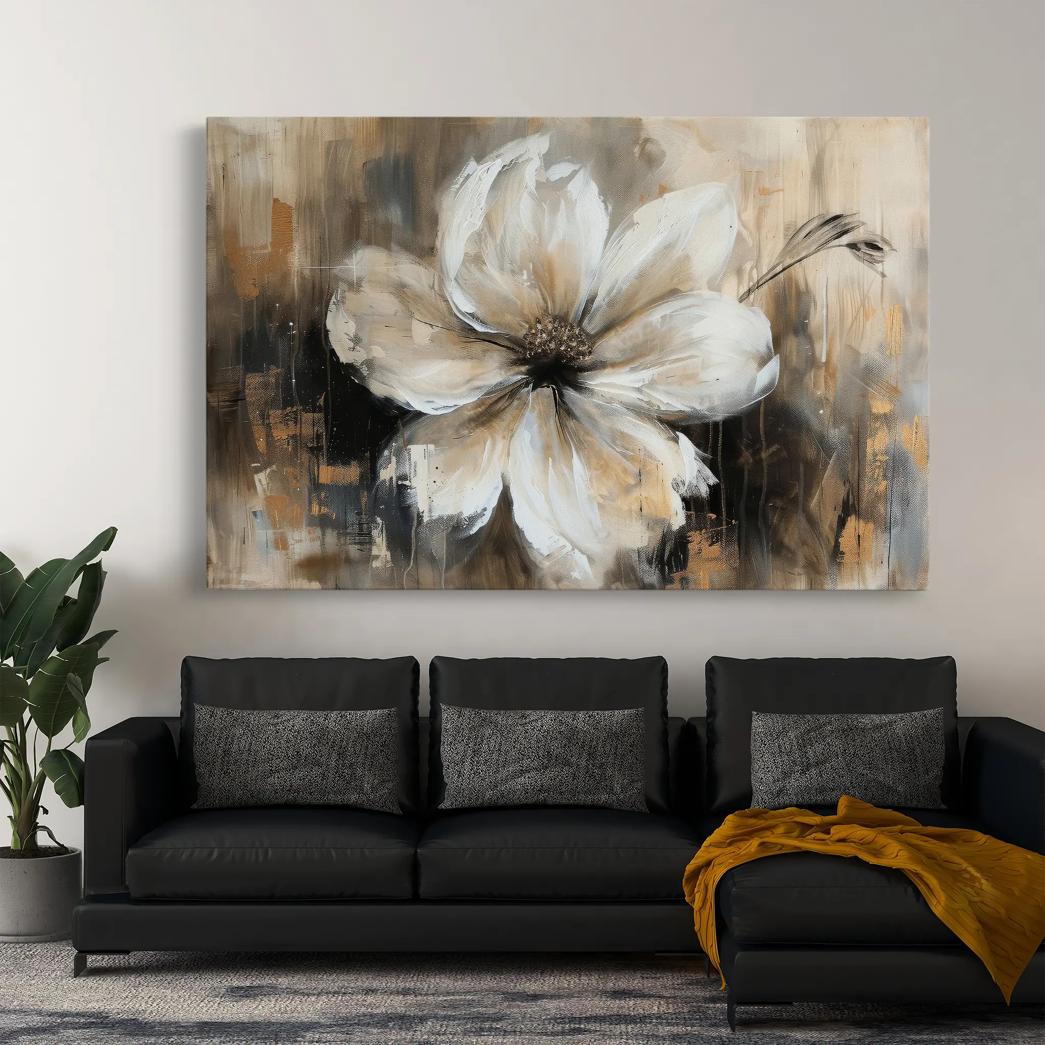 Floral Canvas Wall Art WAD045-F 90 x 60 cm / Stretched on hidden frame