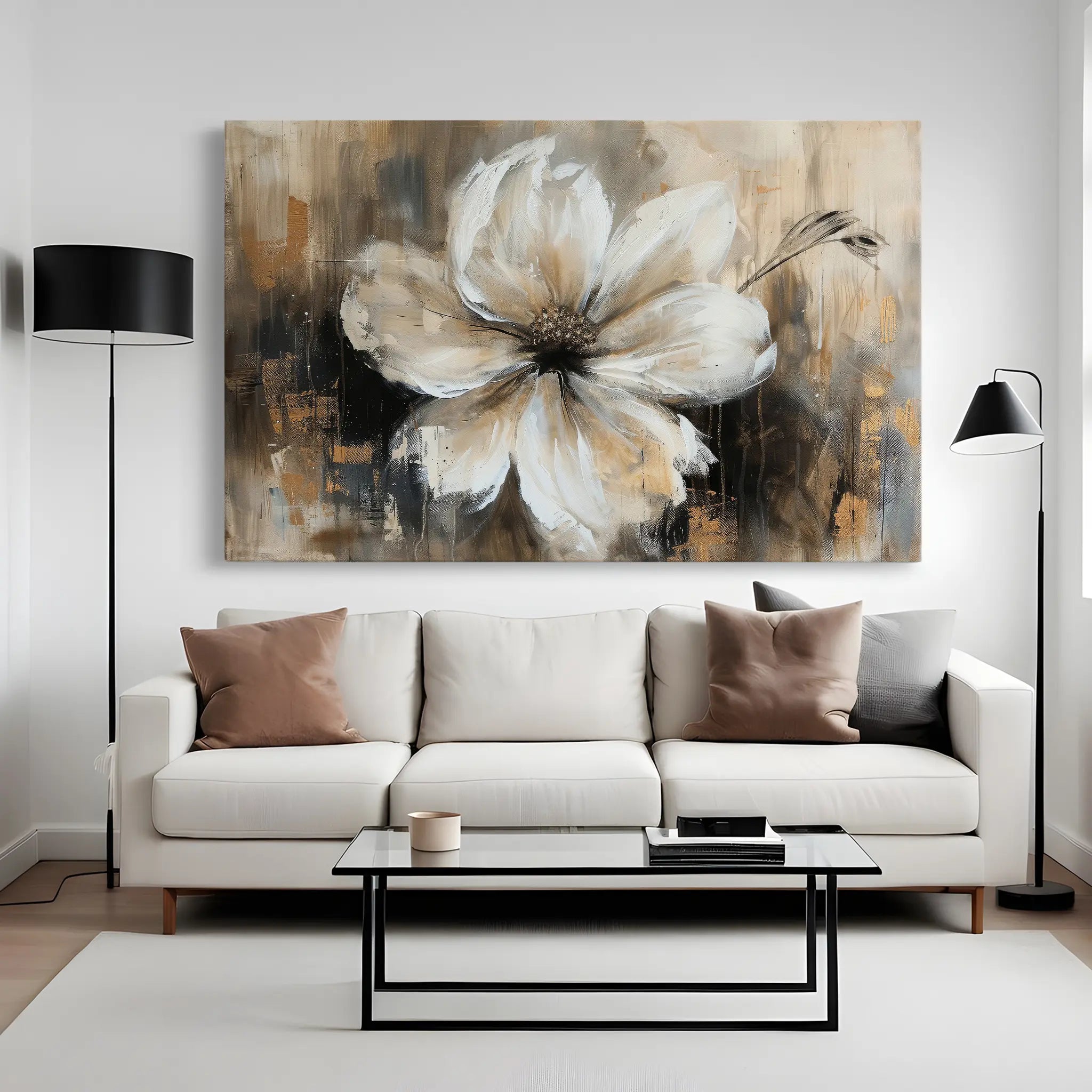 Floral Canvas Wall Art WAD045-F 90 x 60 cm / Stretched on hidden frame