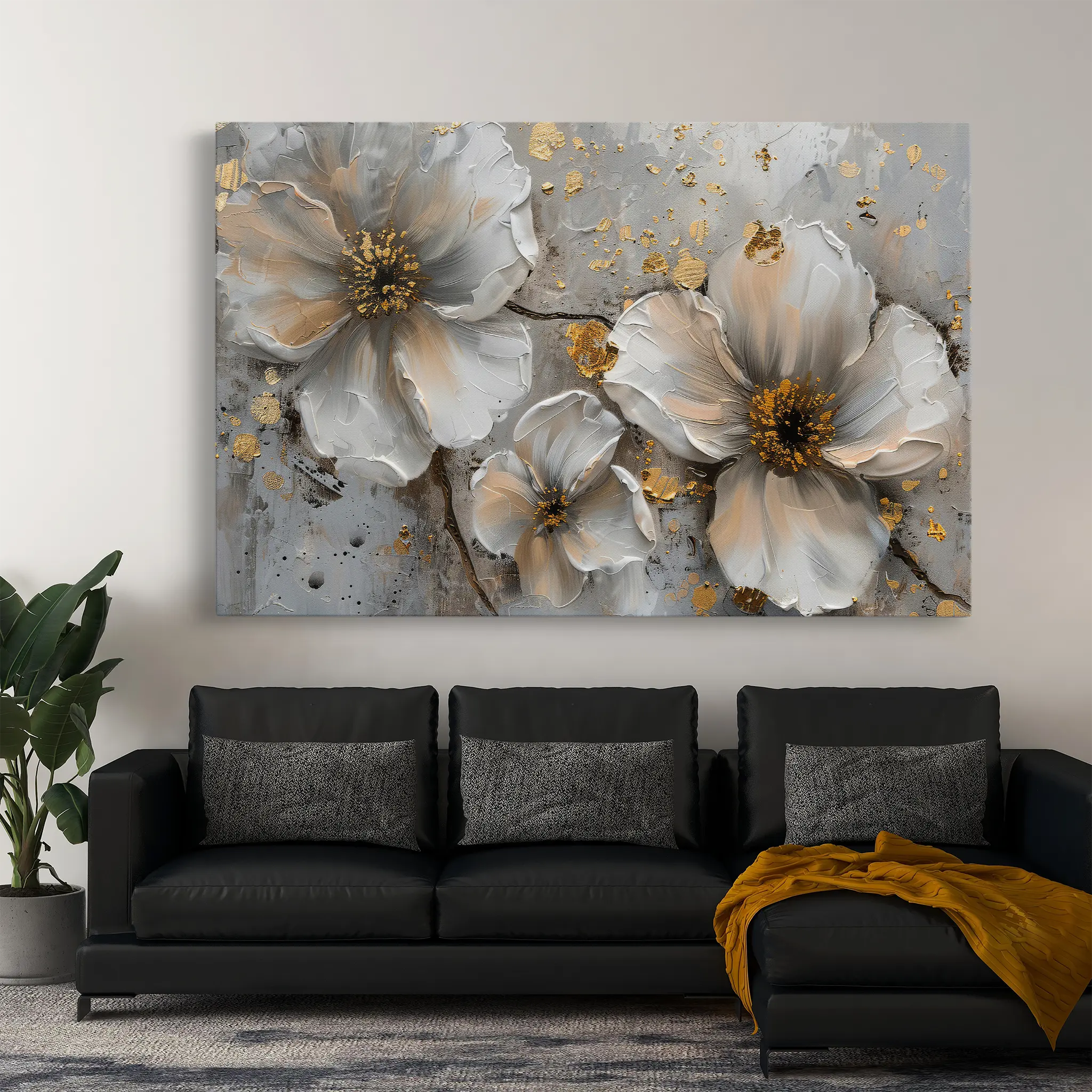 Floral Canvas Wall Art WAD046-F 90 x 60 cm / Stretched on hidden frame