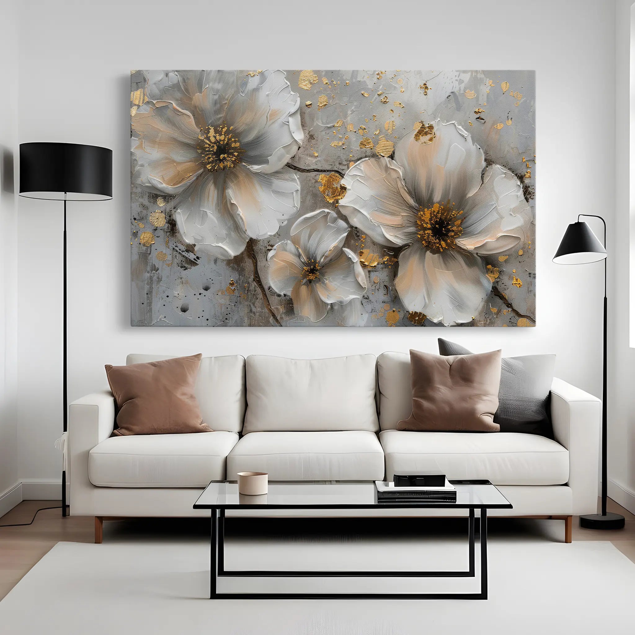 Floral Canvas Wall Art WAD046-F 90 x 60 cm / Stretched on hidden frame