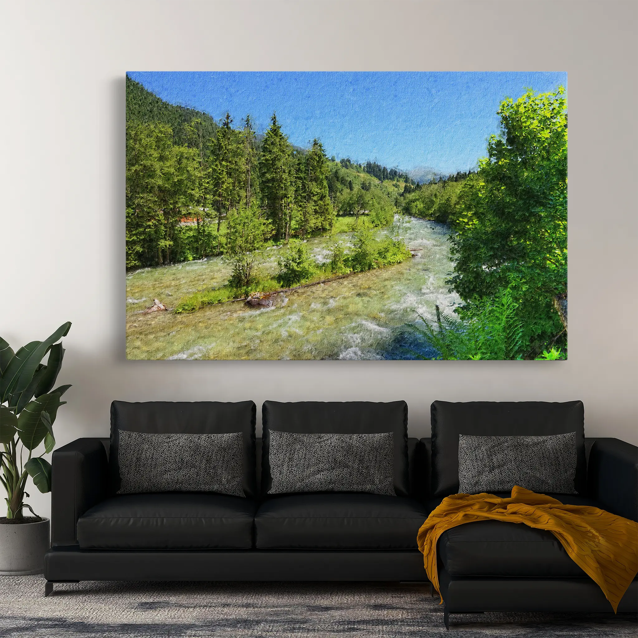 Landscape Canvas Wall Art WAD046-L 90 x 60 cm / Stretched on hidden frame