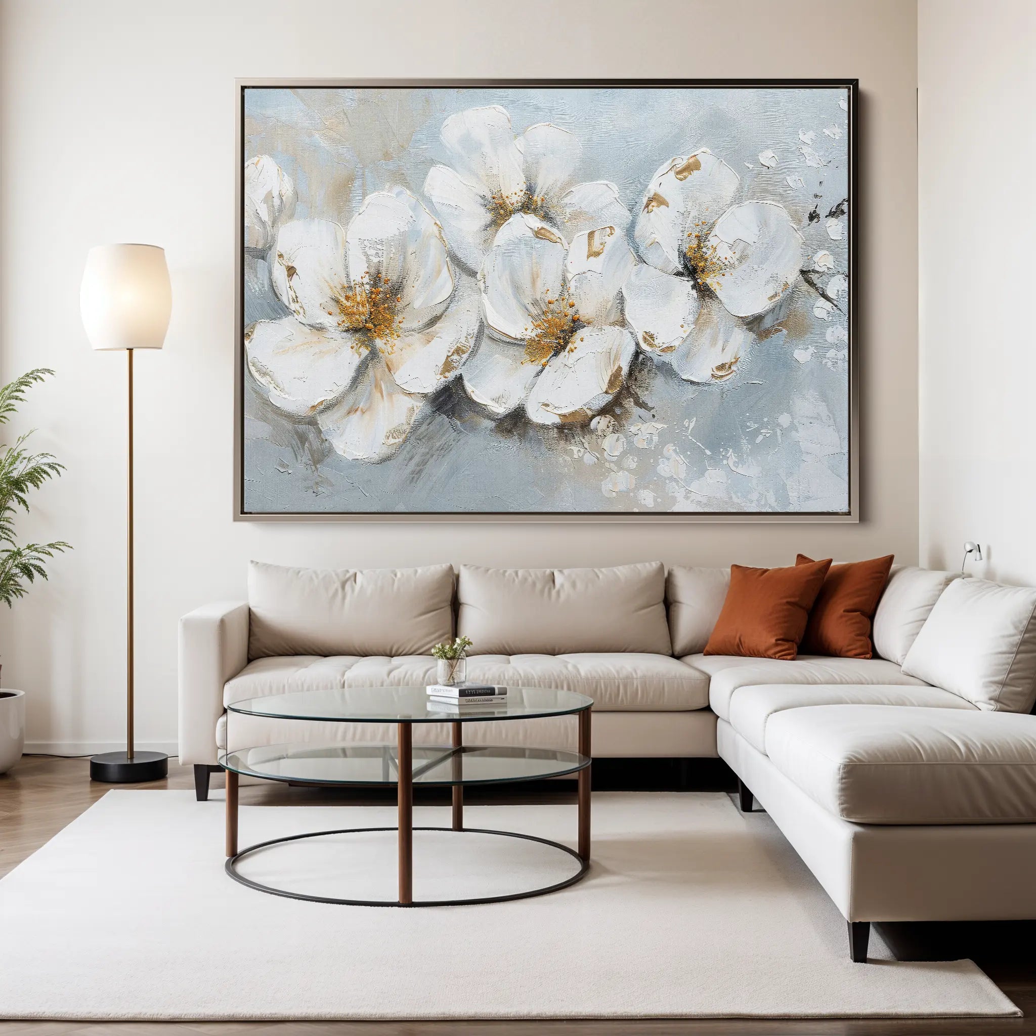 Floral Canvas Wall Art WAD047-F 90 x 60 cm / Stretched on hidden frame