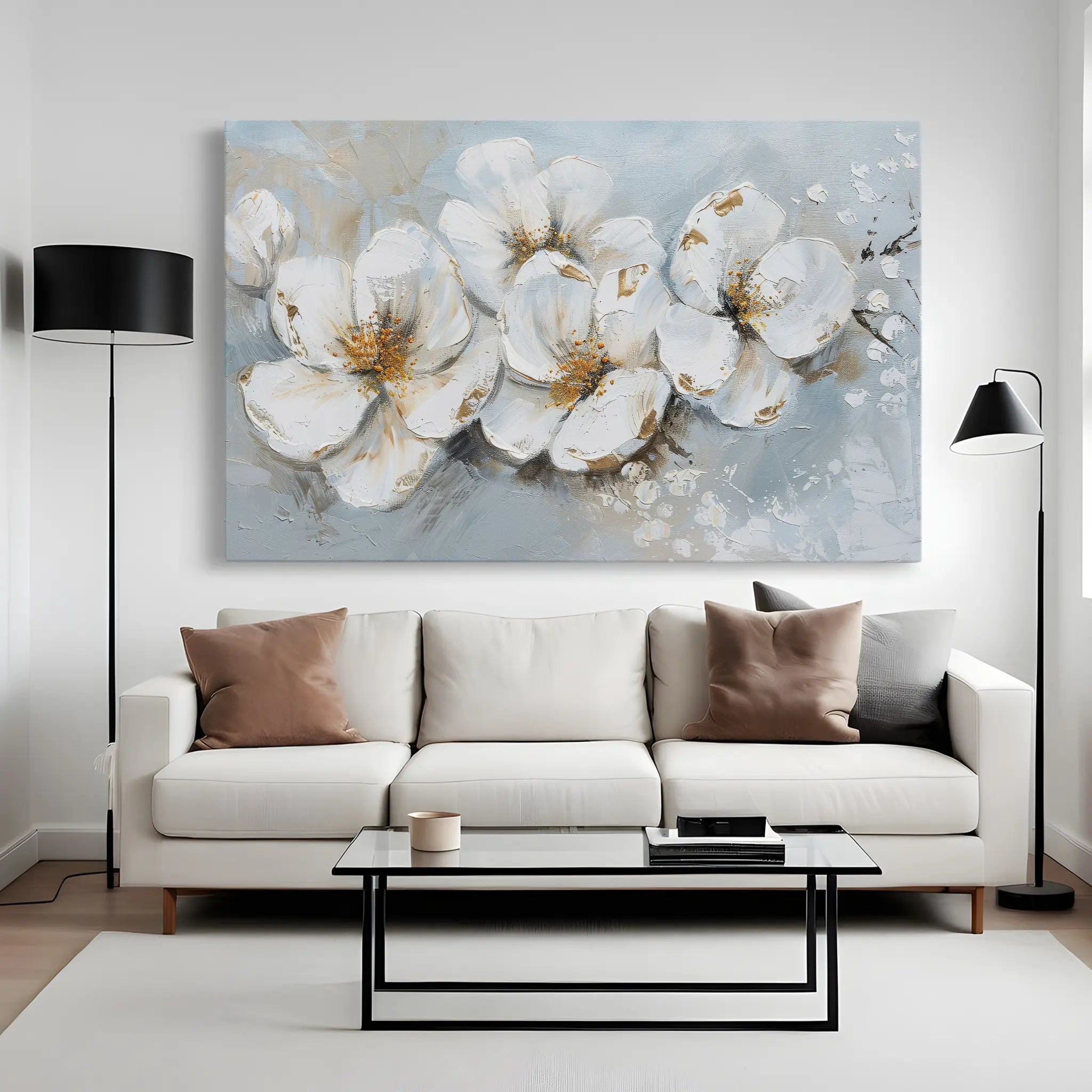 Floral Canvas Wall Art WAD047-F 90 x 60 cm / Stretched on hidden frame