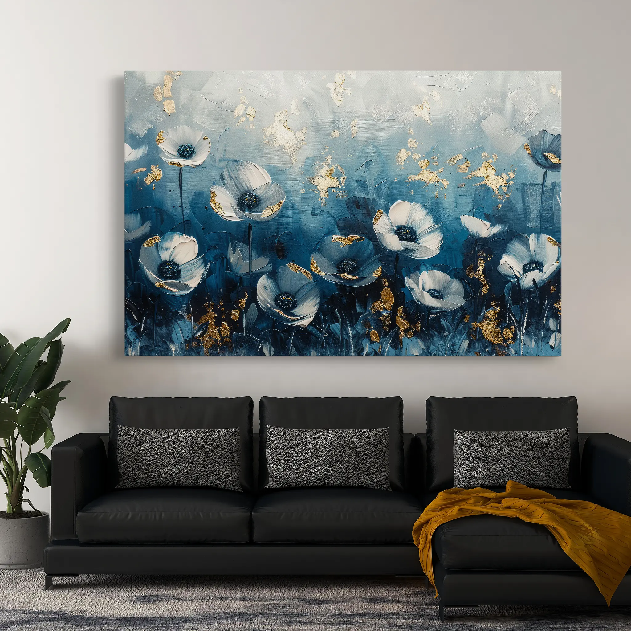 Floral Canvas Wall Art WAD048-F 90 x 60 cm / Stretched on hidden frame