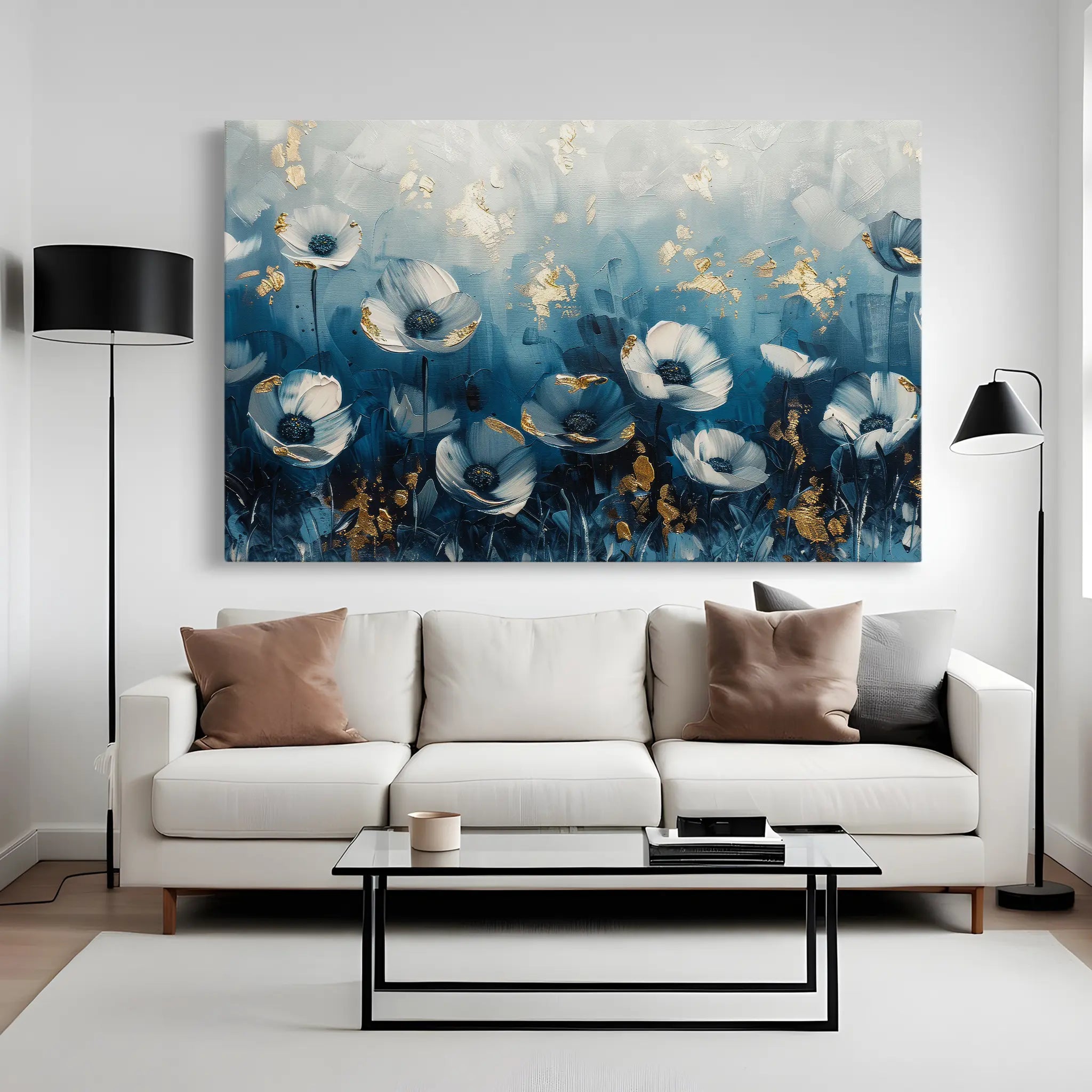 Floral Canvas Wall Art WAD048-F 90 x 60 cm / Stretched on hidden frame