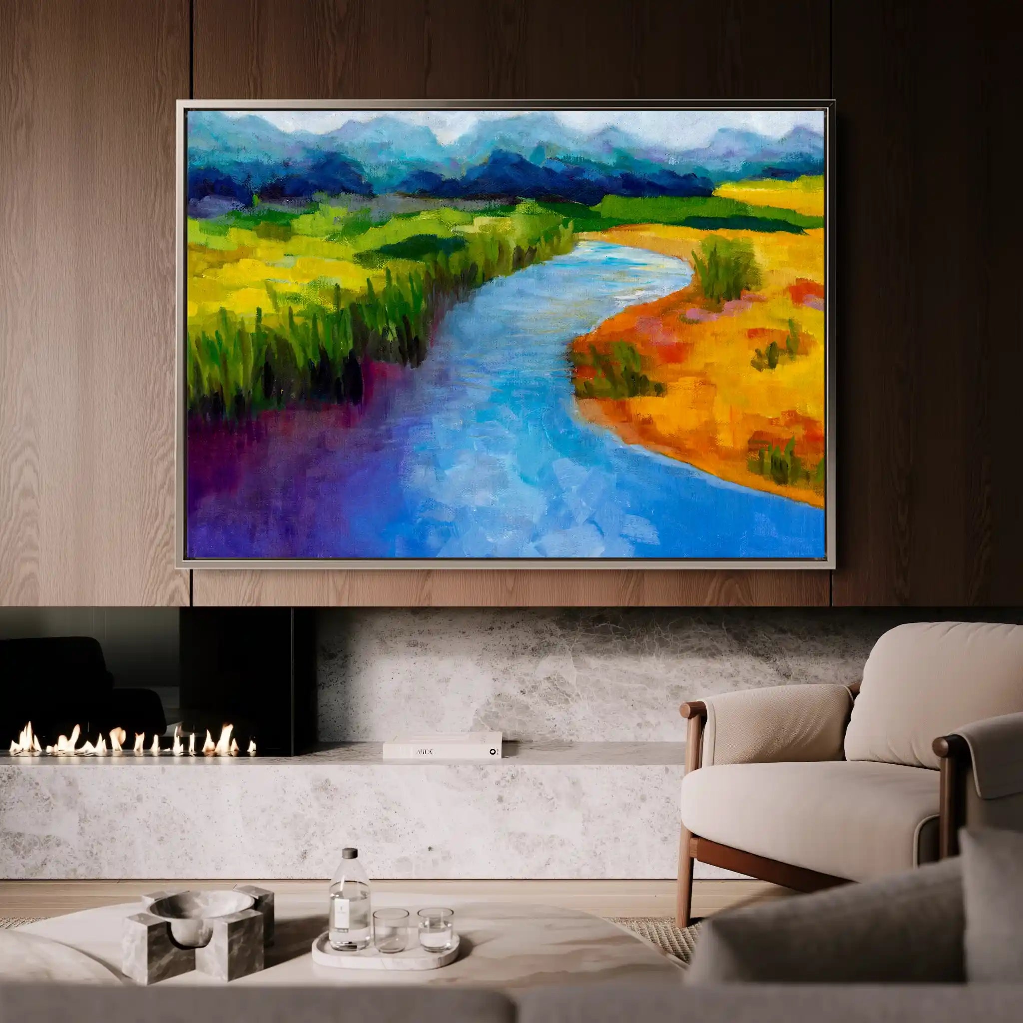 Landscape 048 Canvas Art 90 x 60 cm / Stretched on hidden frame