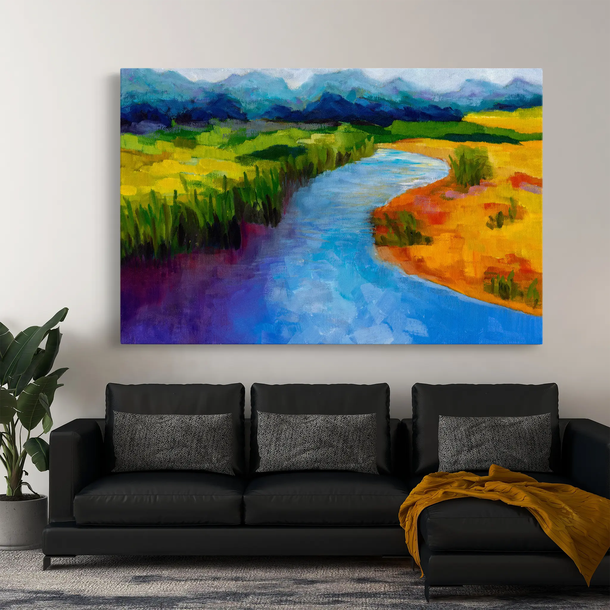 Landscape Canvas Wall Art WAD048-L 90 x 60 cm / Stretched on hidden frame