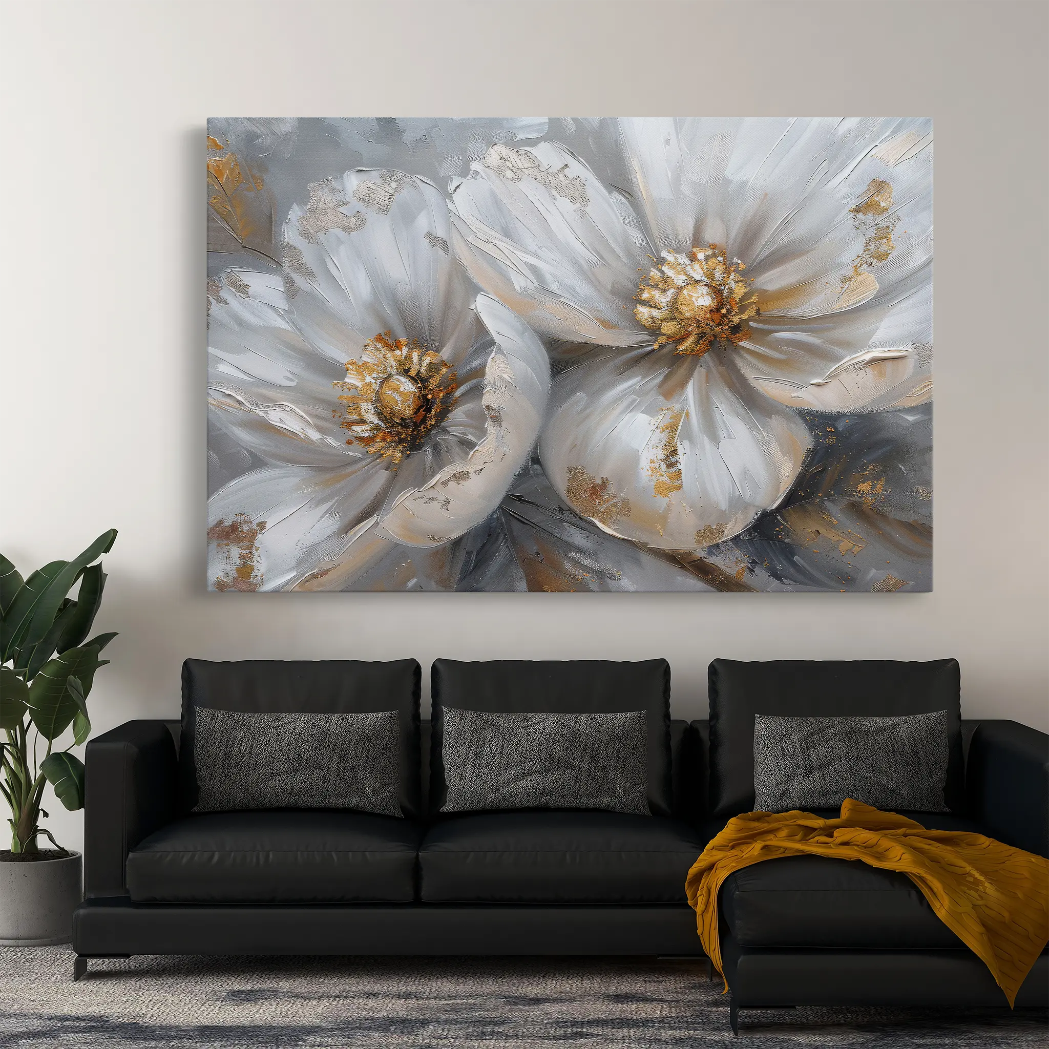 Floral Canvas Wall Art WAD050-F 90 x 60 cm / Stretched on hidden frame