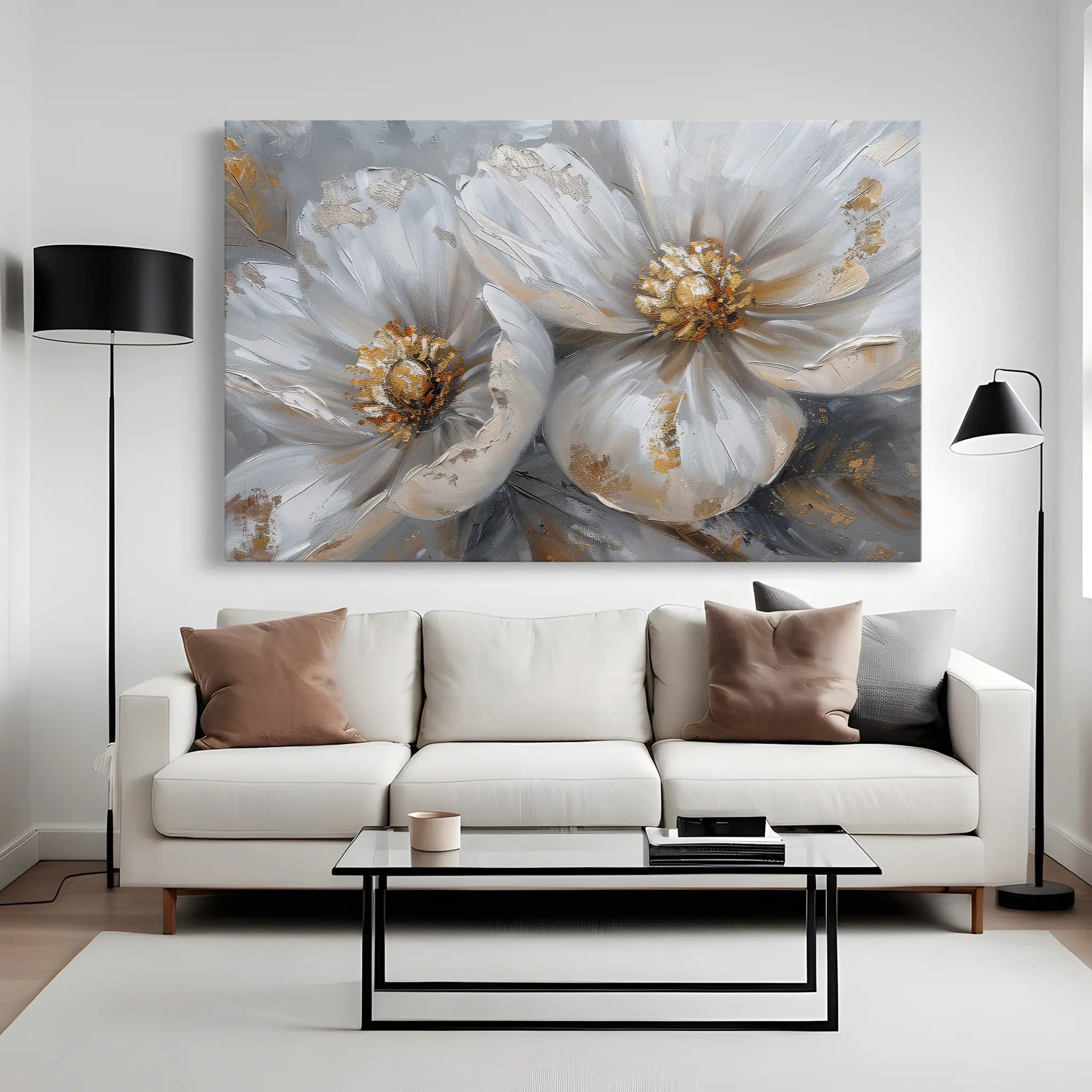 Floral Canvas Wall Art WAD050-F 90 x 60 cm / Stretched on hidden frame