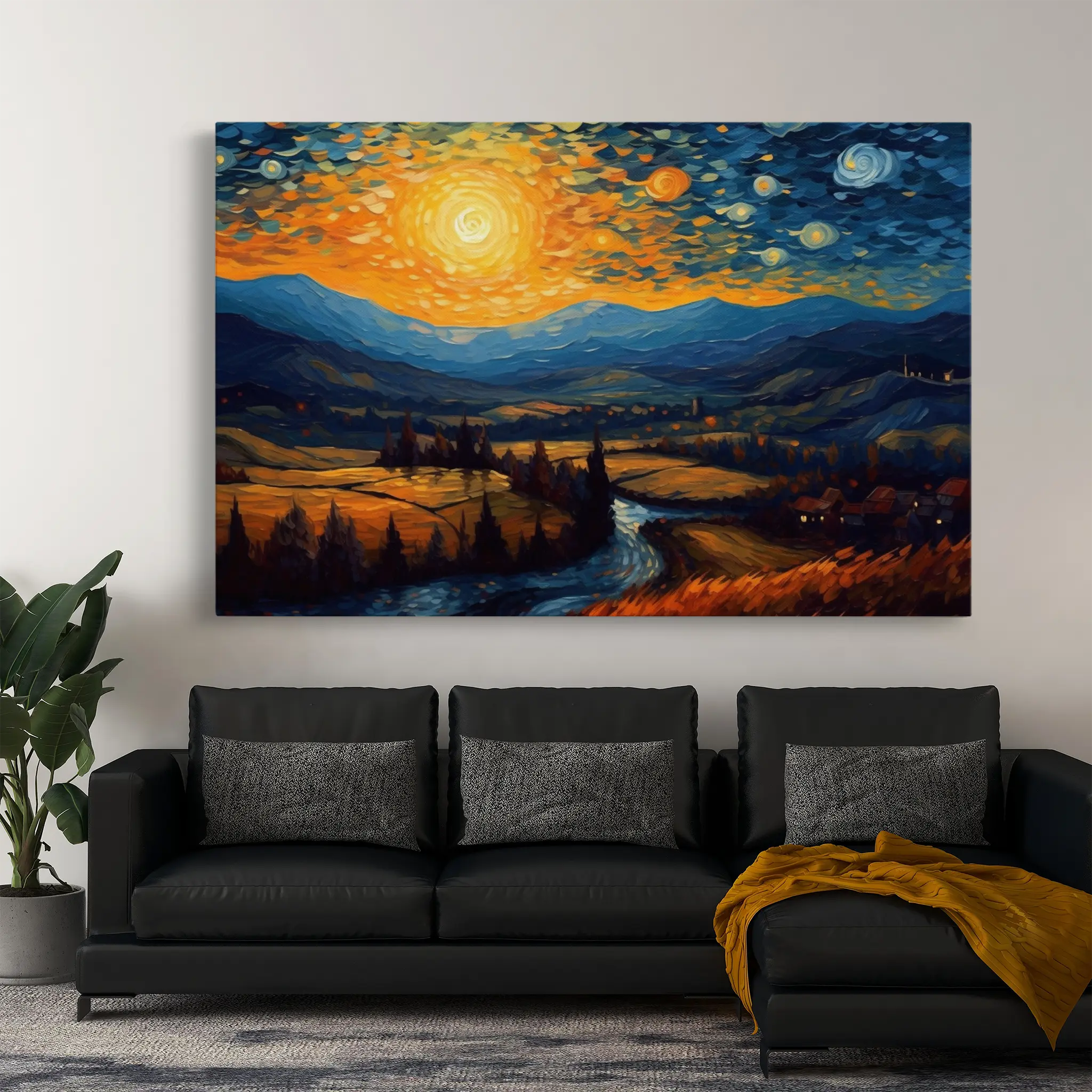 Landscape Canvas Wall Art WAD050-L 90 x 60 cm / Stretched on hidden frame