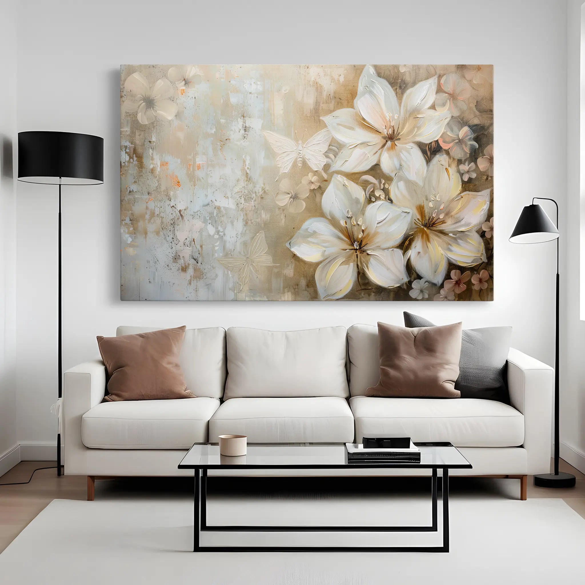 Floral Canvas Wall Art WAD051-F 90 x 60 cm / Stretched on hidden frame