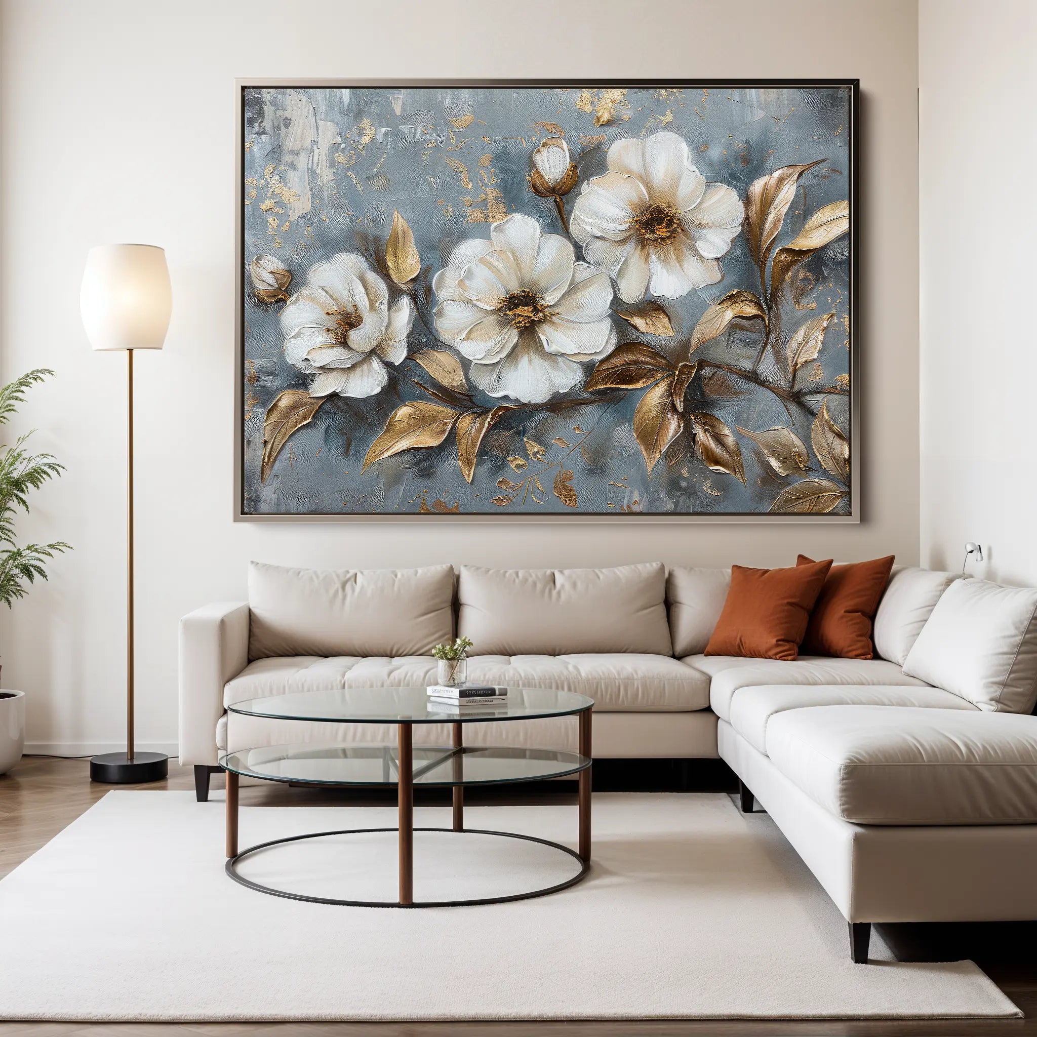 Floral Canvas Wall Art WAD052-F 90 x 60 cm / Stretched on hidden frame