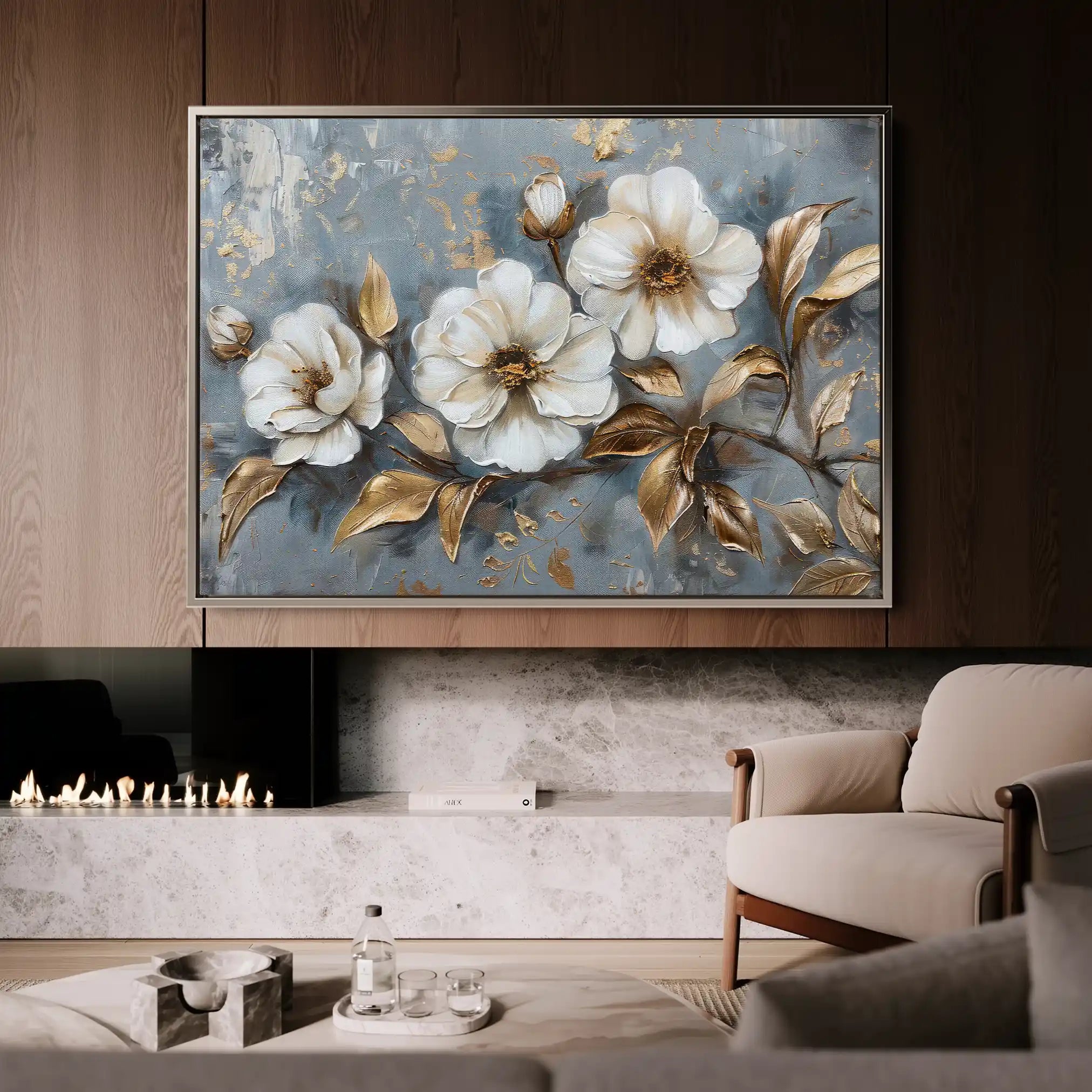 Floral Canvas Wall Art WAD052-F 90 x 60 cm / Stretched on hidden frame