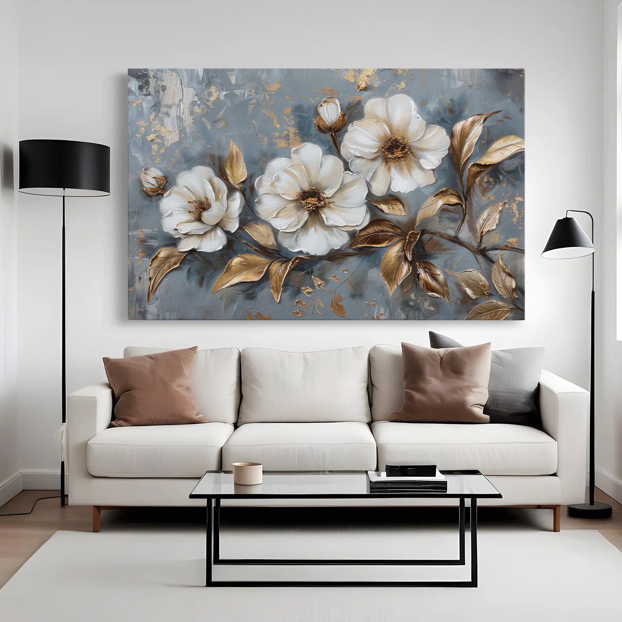 Floral Canvas Wall Art WAD052-F 90 x 60 cm / Stretched on hidden frame