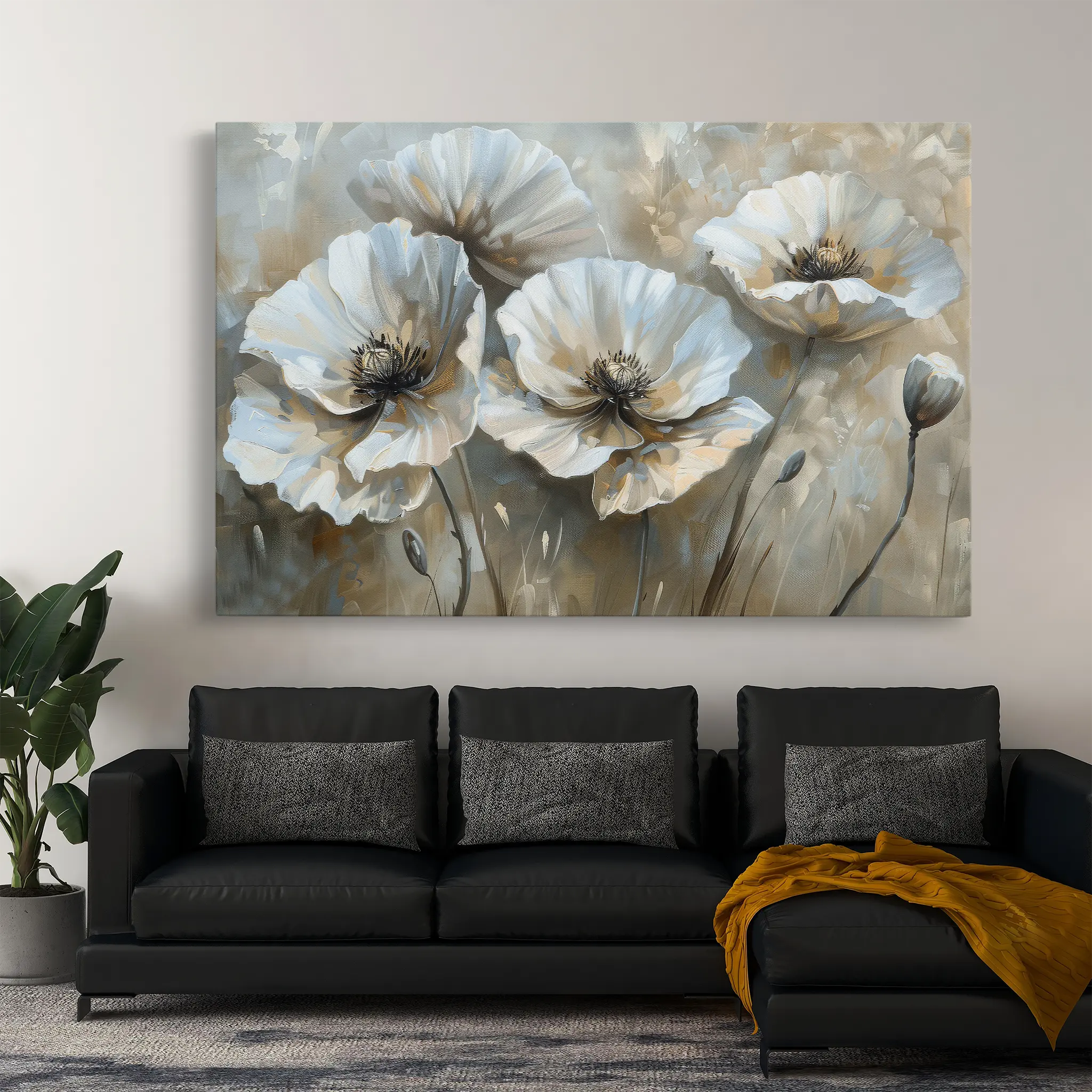 Floral Canvas Wall Art WAD053-F 90 x 60 cm / Stretched on hidden frame