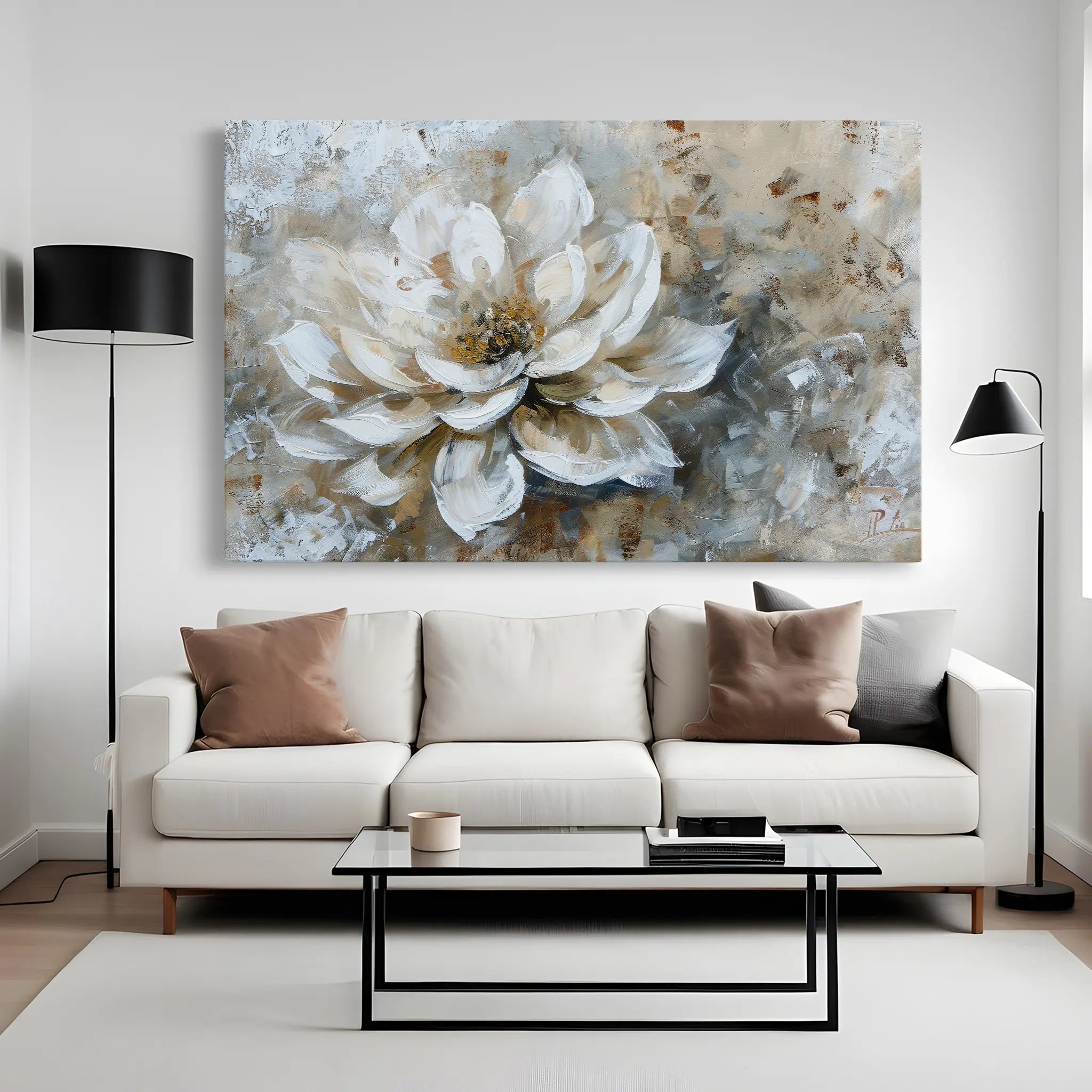 Floral Canvas Wall Art WAD054-F 90 x 60 cm / Stretched on hidden frame