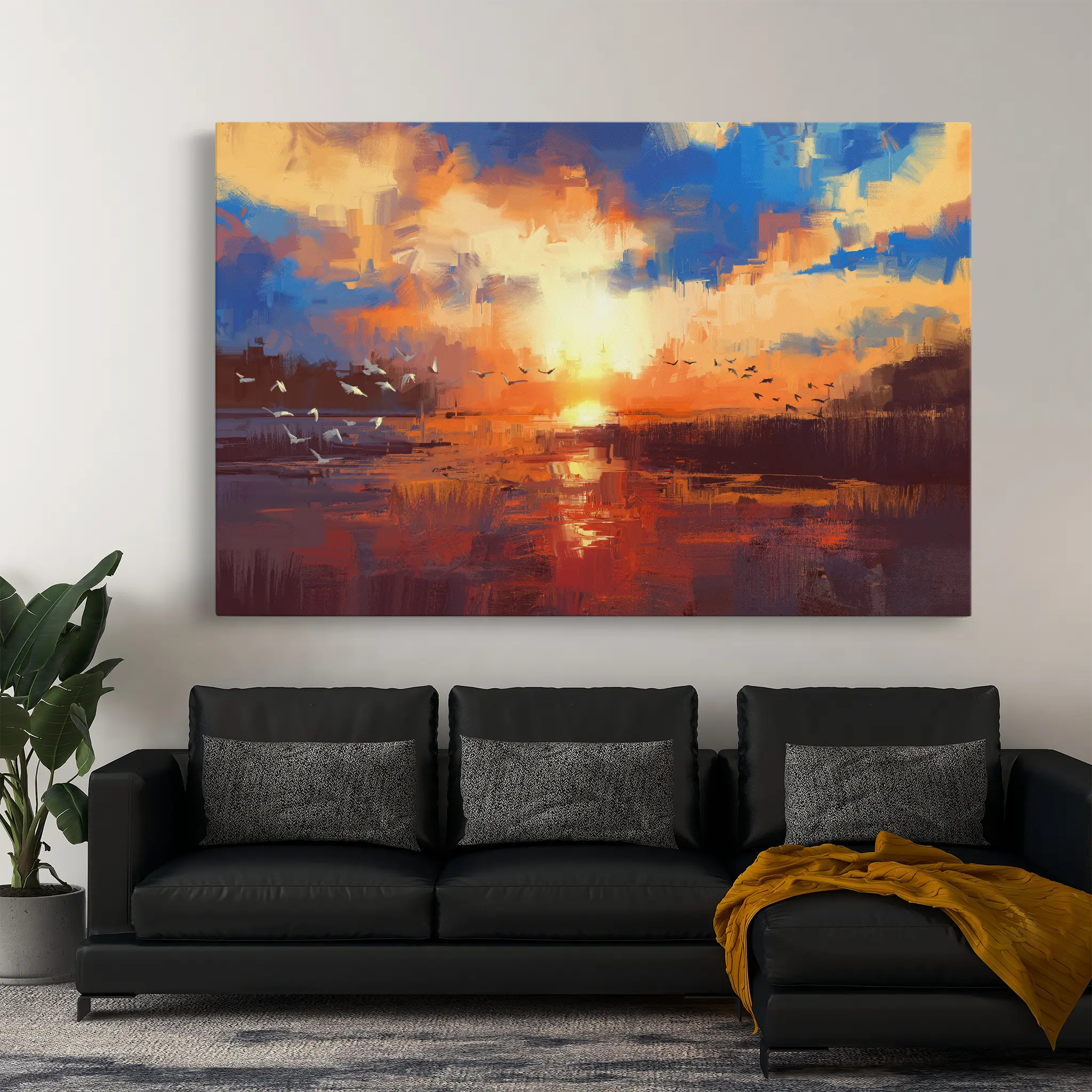 Landscape Canvas Wall Art WAD054-L 90 x 60 cm / Stretched on hidden frame