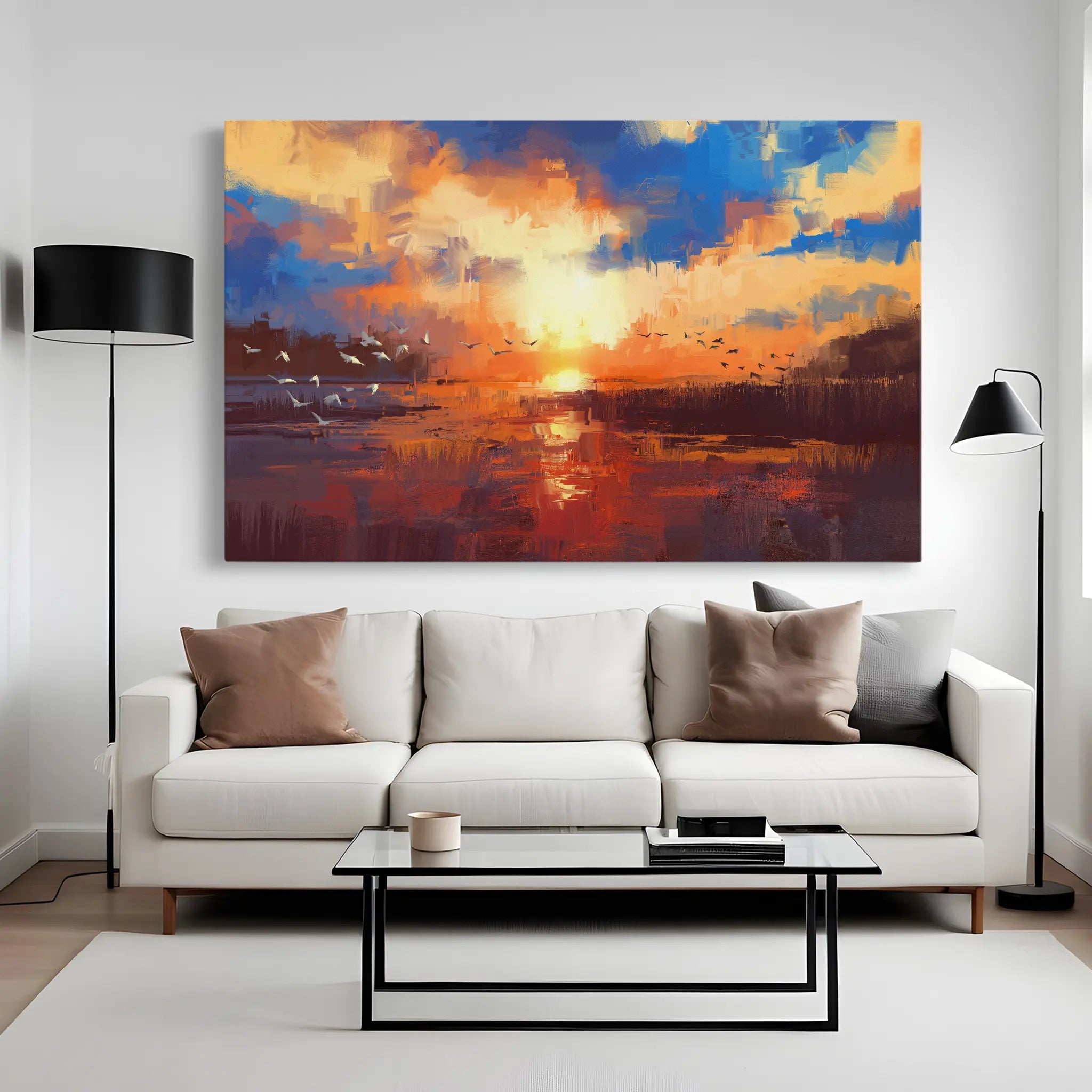 Landscape Canvas Wall Art WAD054-L 90 x 60 cm / Stretched on hidden frame