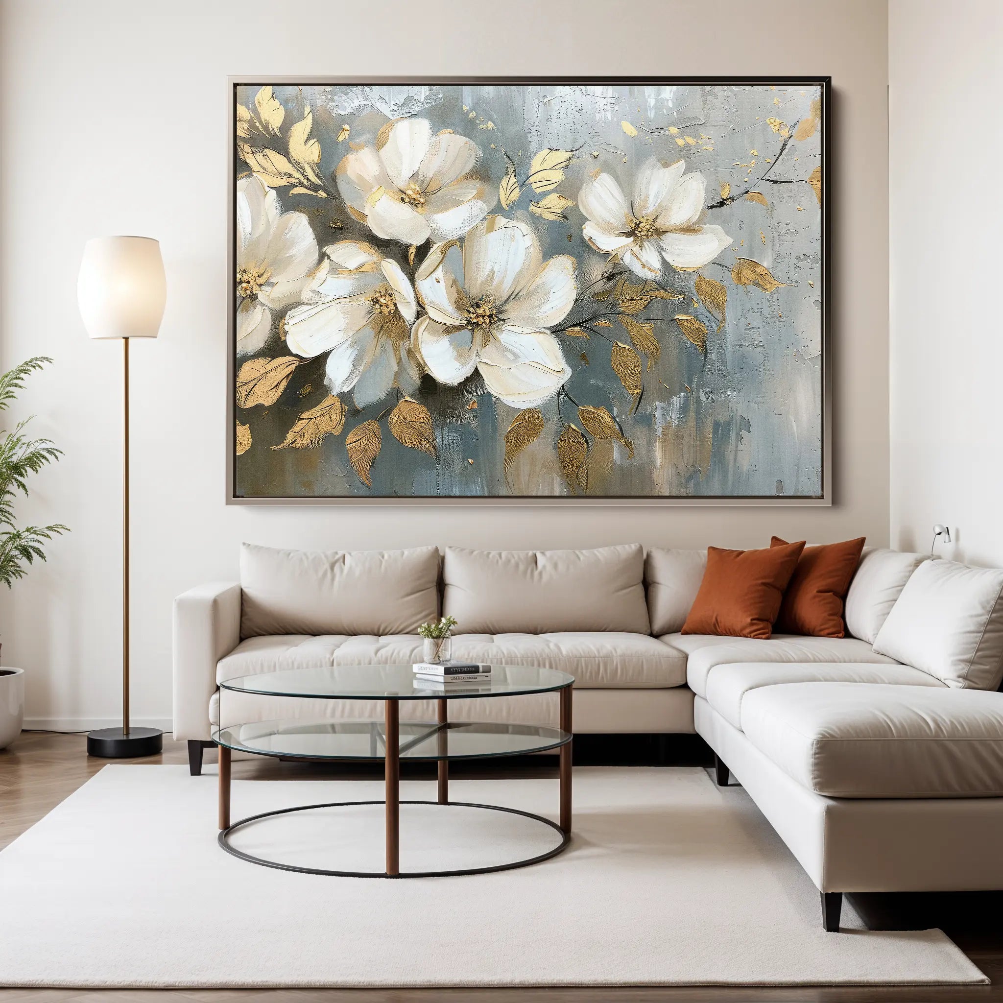 Floral Canvas Wall Art WAD055-F 90 x 60 cm / Stretched on hidden frame