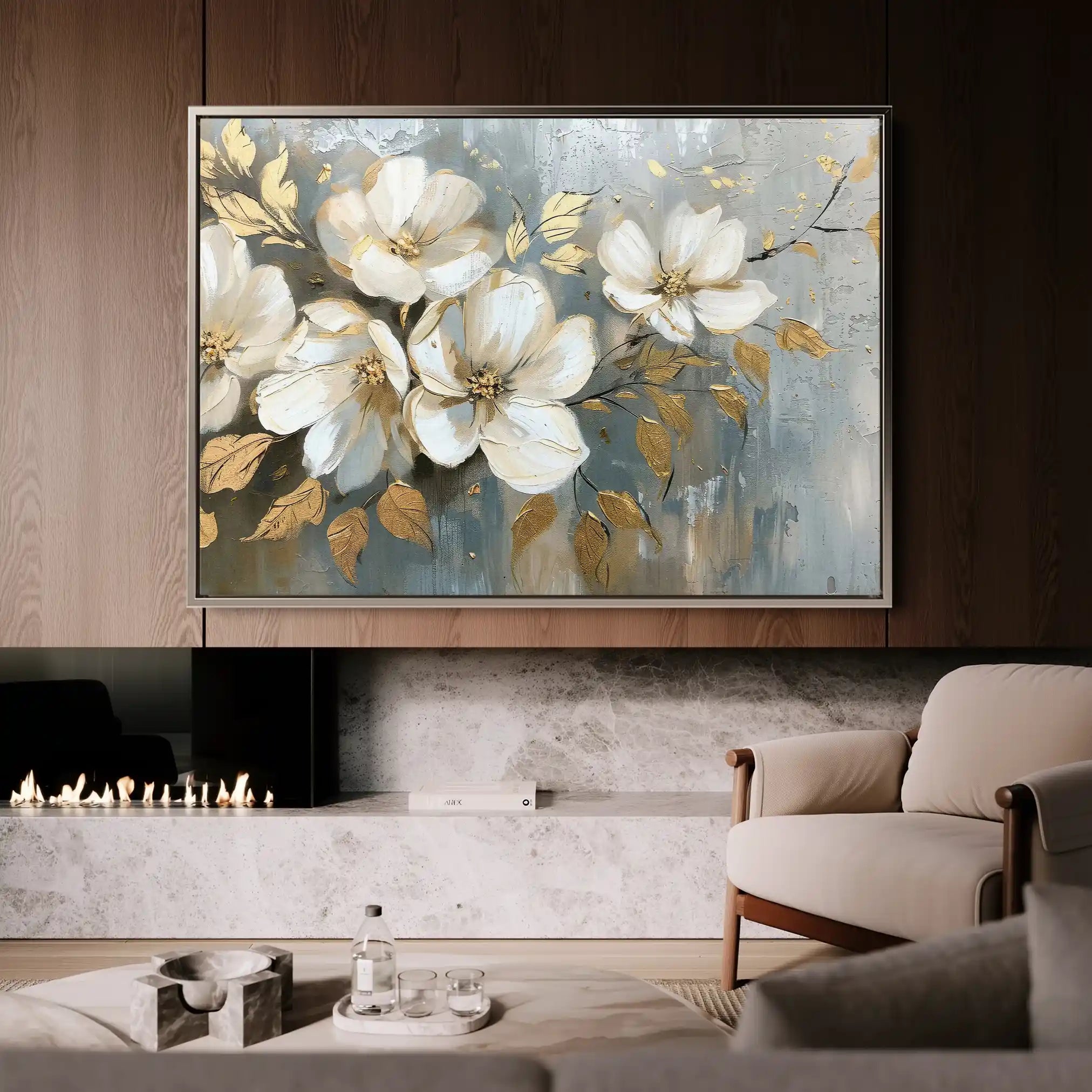 Floral Canvas Wall Art WAD055-F 90 x 60 cm / Stretched on hidden frame