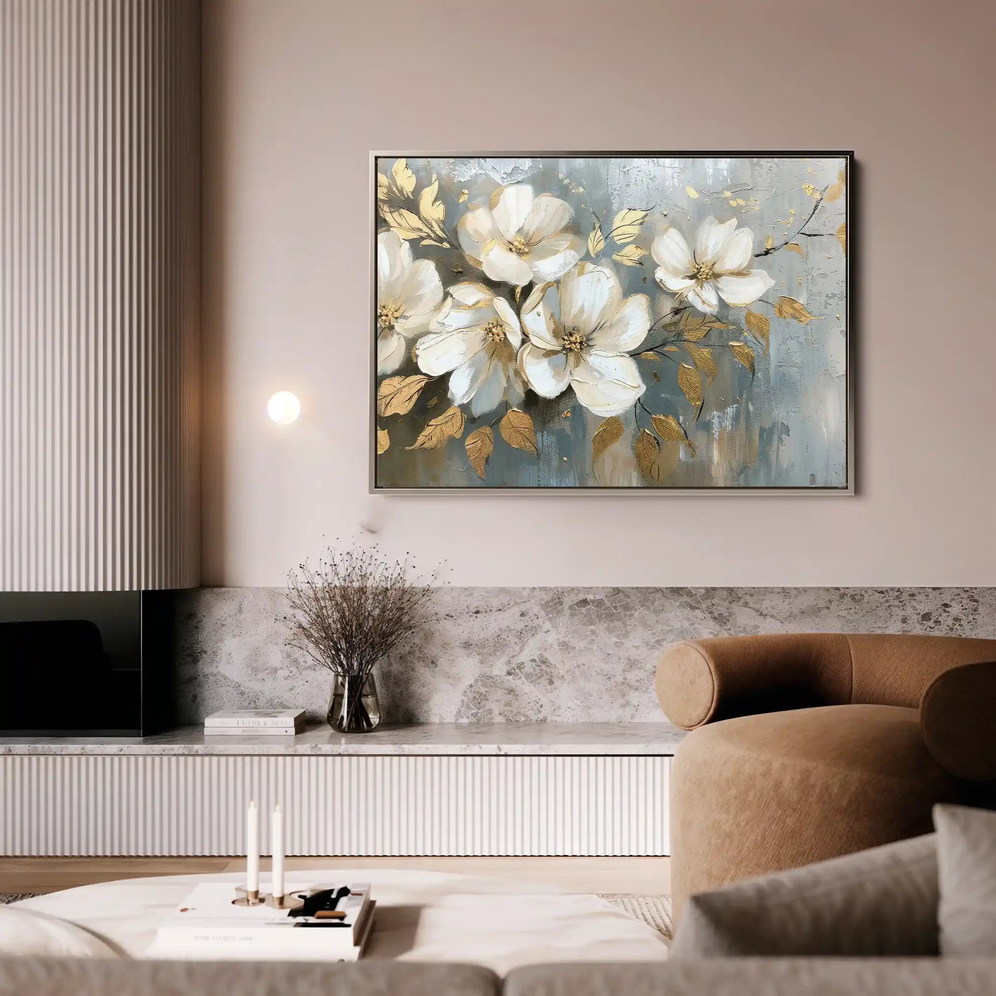 Floral Canvas Wall Art WAD055-F 90 x 60 cm / Stretched on hidden frame