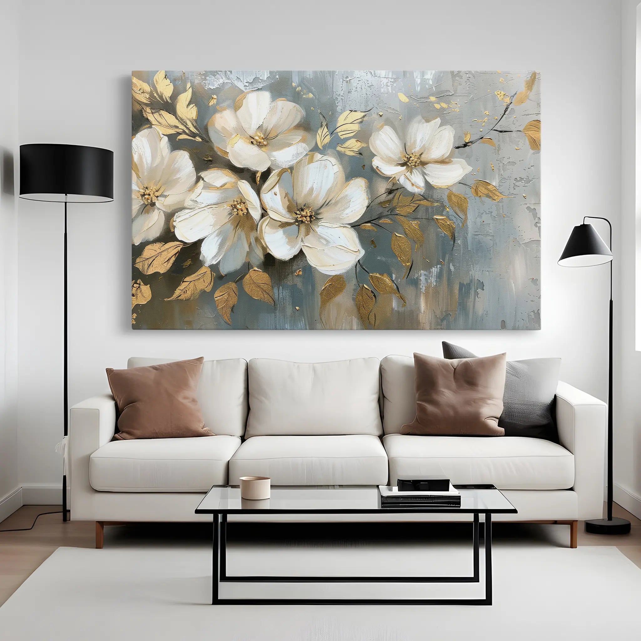 Floral Canvas Wall Art WAD055-F 90 x 60 cm / Stretched on hidden frame