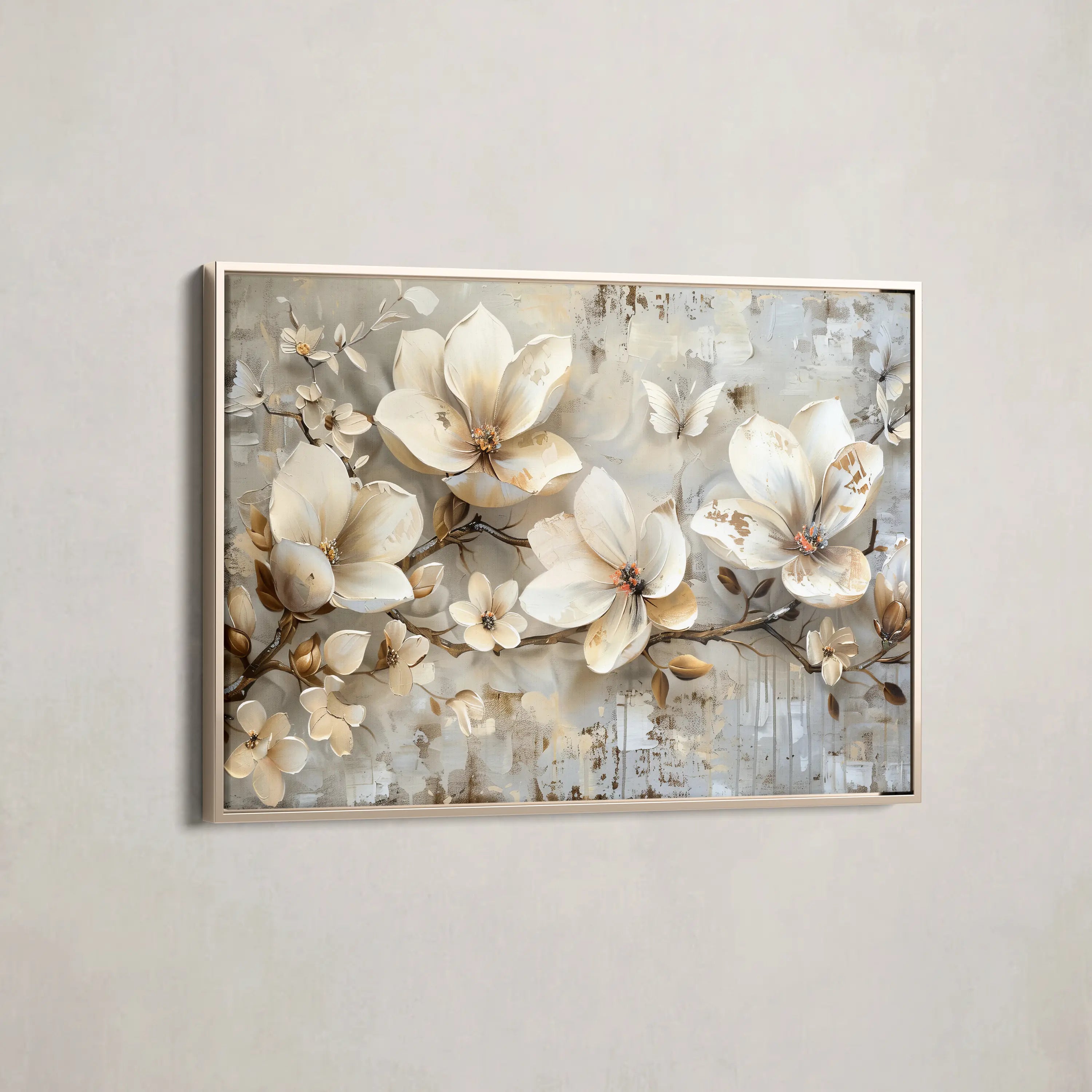 Floral Canvas Wall Art WAD056-F 90 x 60 cm / Stretched on hidden frame