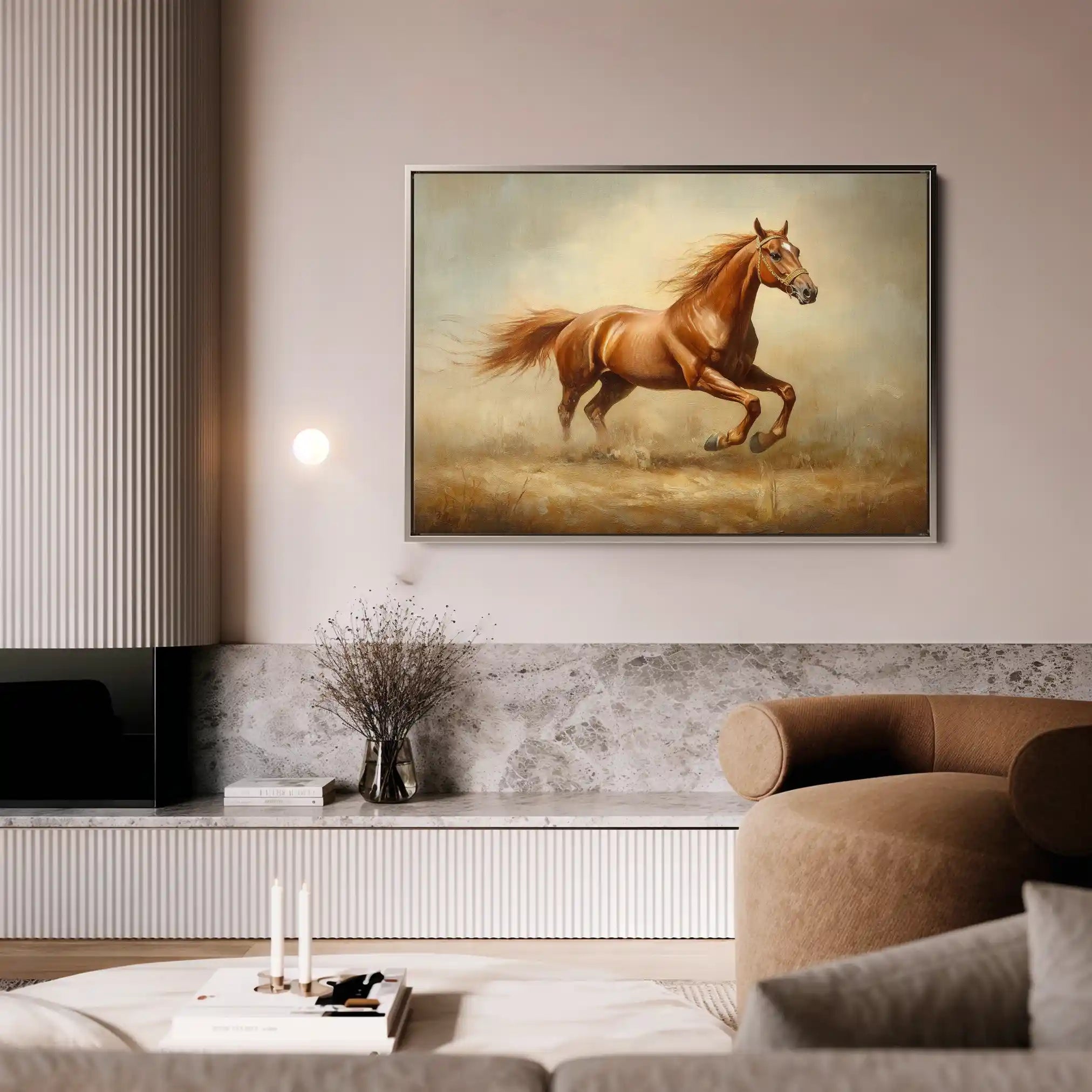 Horses 057 Canvas Art 90 x 60 cm / Stretched on hidden frame