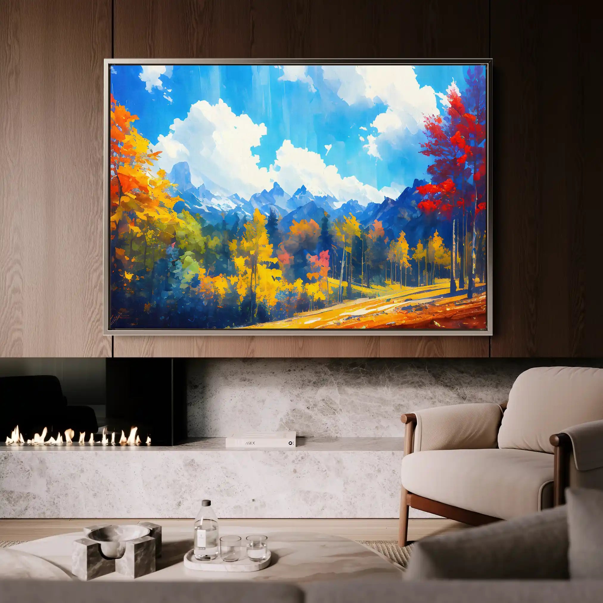 Landscape 057 Canvas Art 90 x 60 cm / Stretched on hidden frame