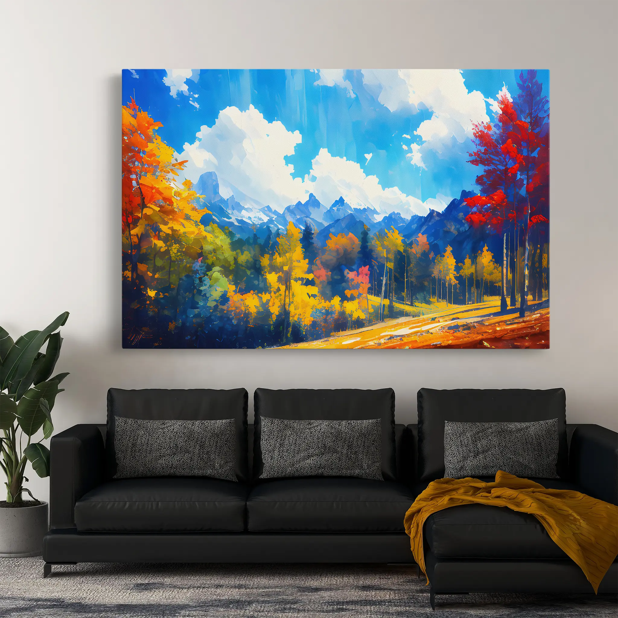 Landscape Canvas Wall Art WAD057-L 90 x 60 cm / Stretched on hidden frame