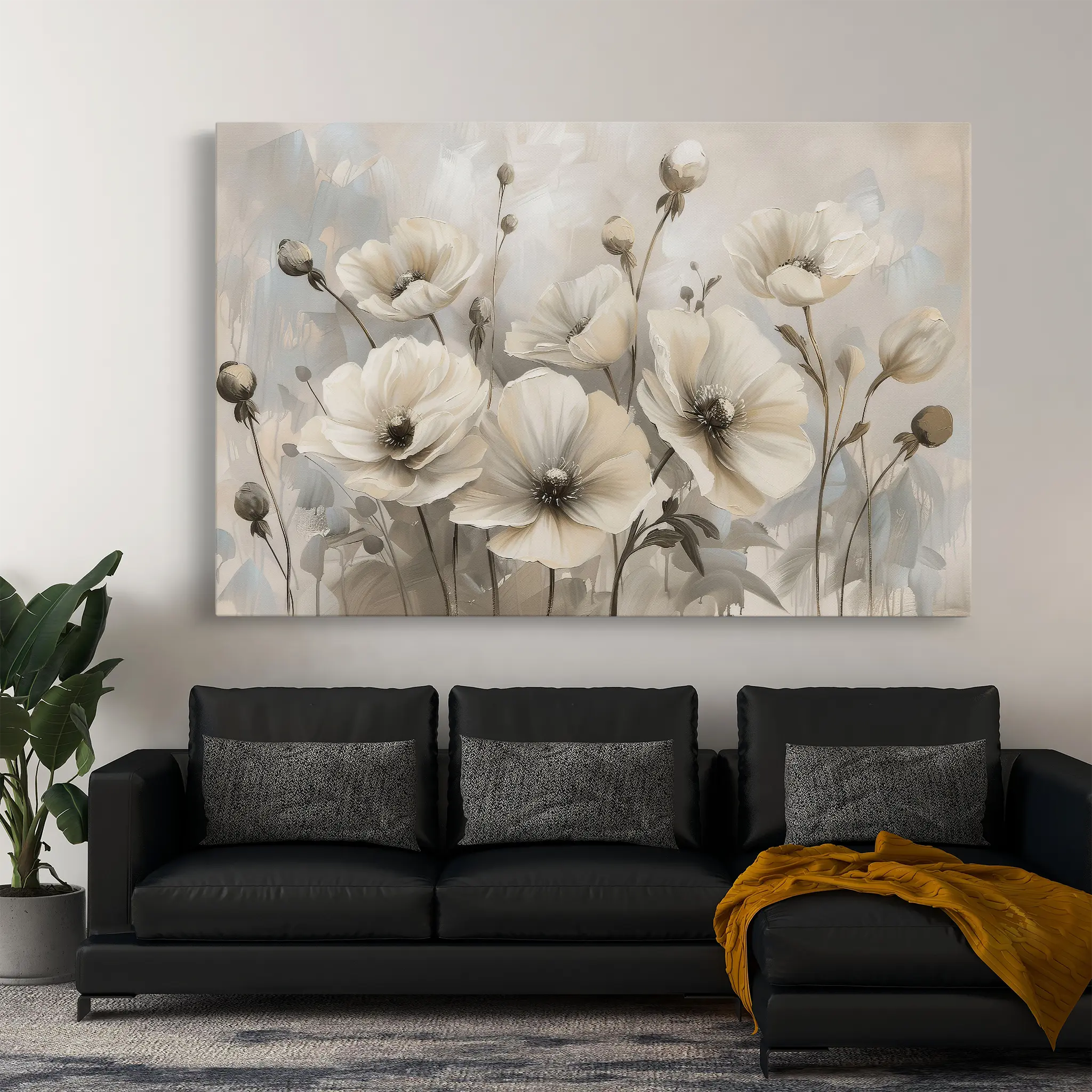 Floral Canvas Wall Art WAD058-F 90 x 60 cm / Stretched on hidden frame