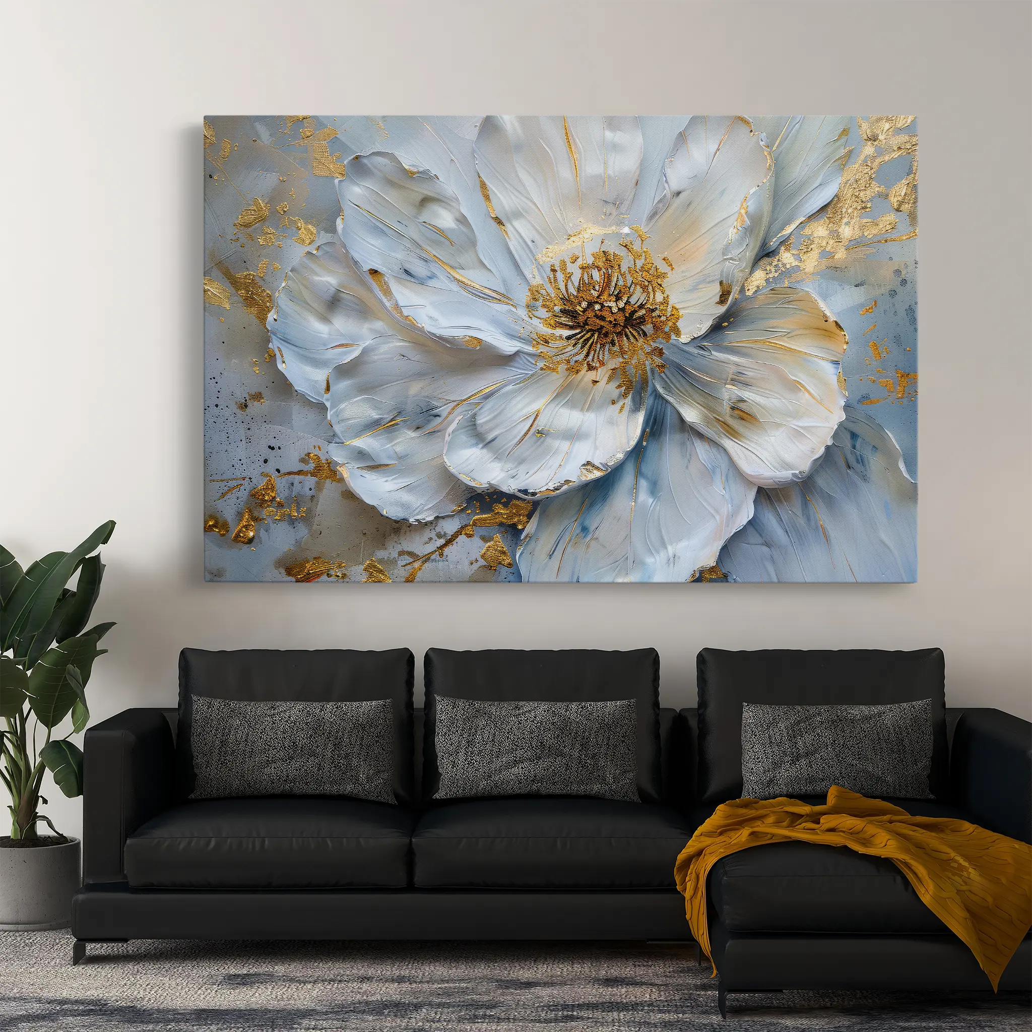 Floral Canvas Wall Art WAD061-F 90 x 60 cm / Stretched on hidden frame