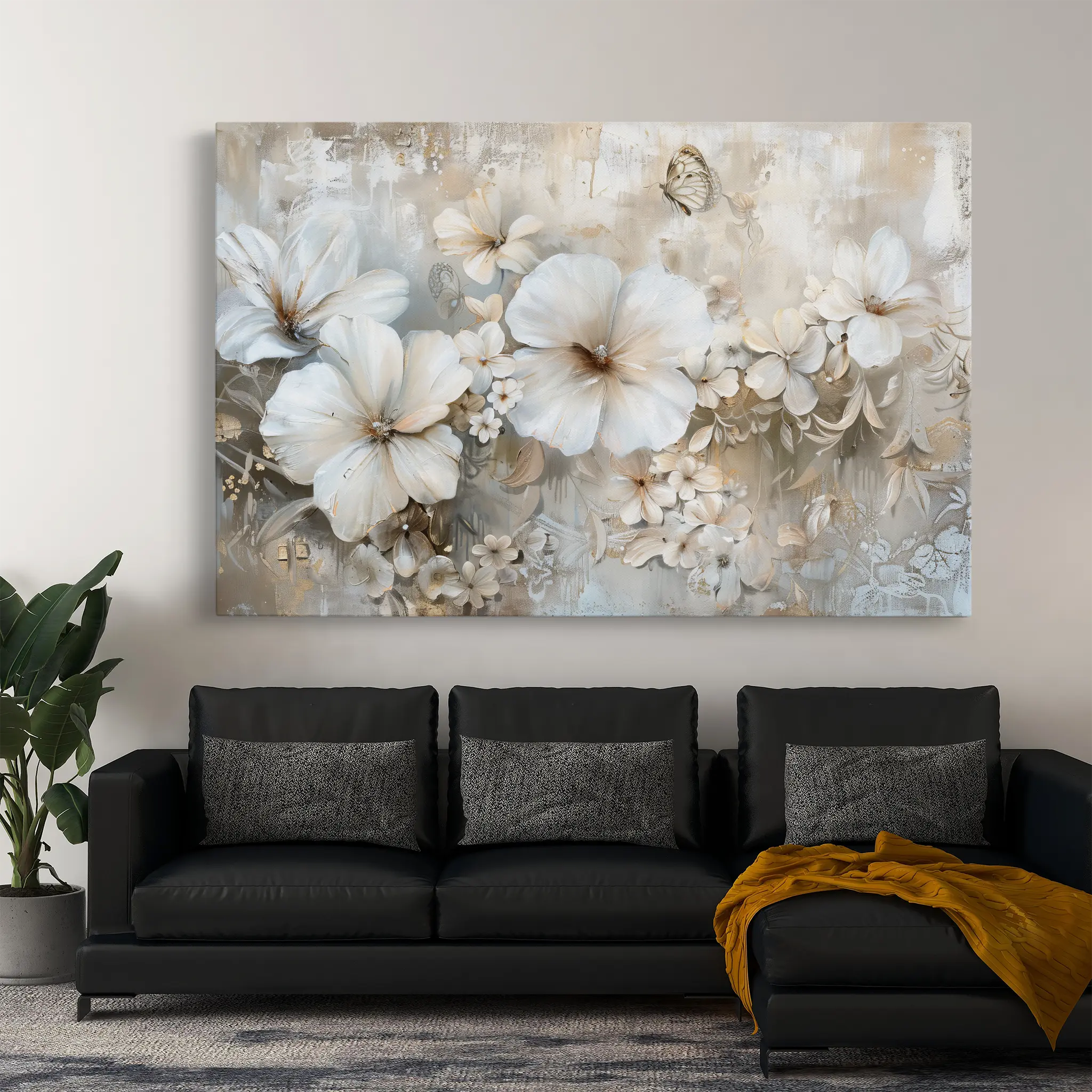 Floral Canvas Wall Art WAD062-F 90 x 60 cm / Stretched on hidden frame