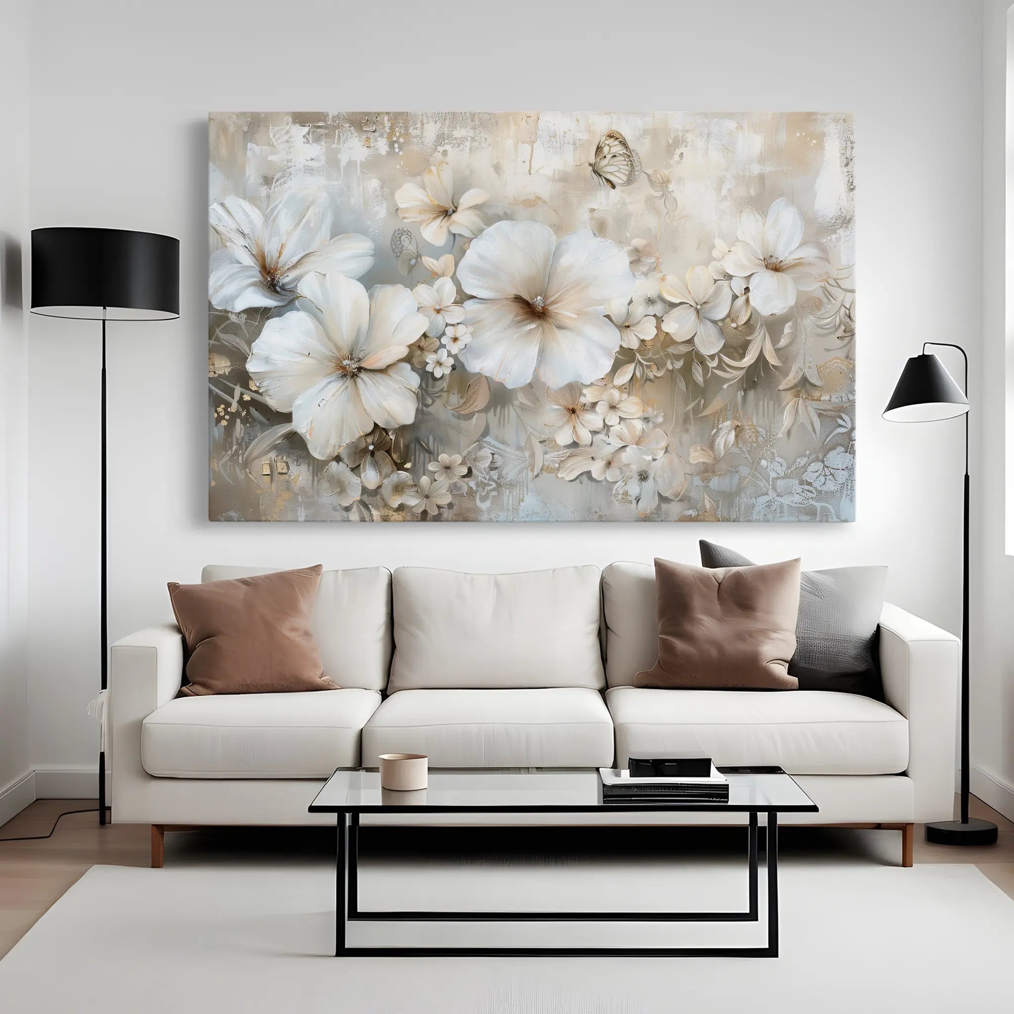 Floral Canvas Wall Art WAD062-F 90 x 60 cm / Stretched on hidden frame