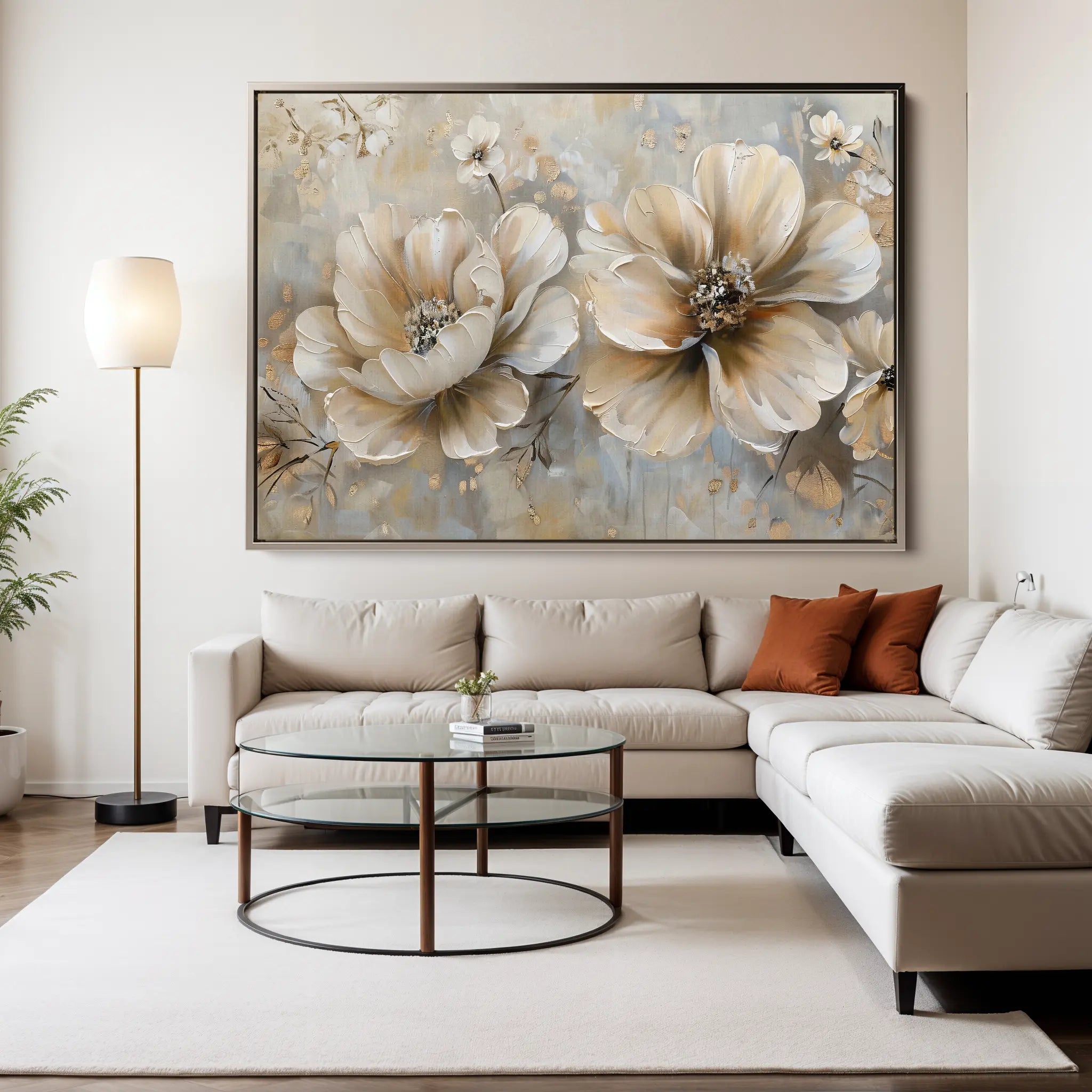 Floral Canvas Wall Art WAD063-F 90 x 60 cm / Stretched on hidden frame