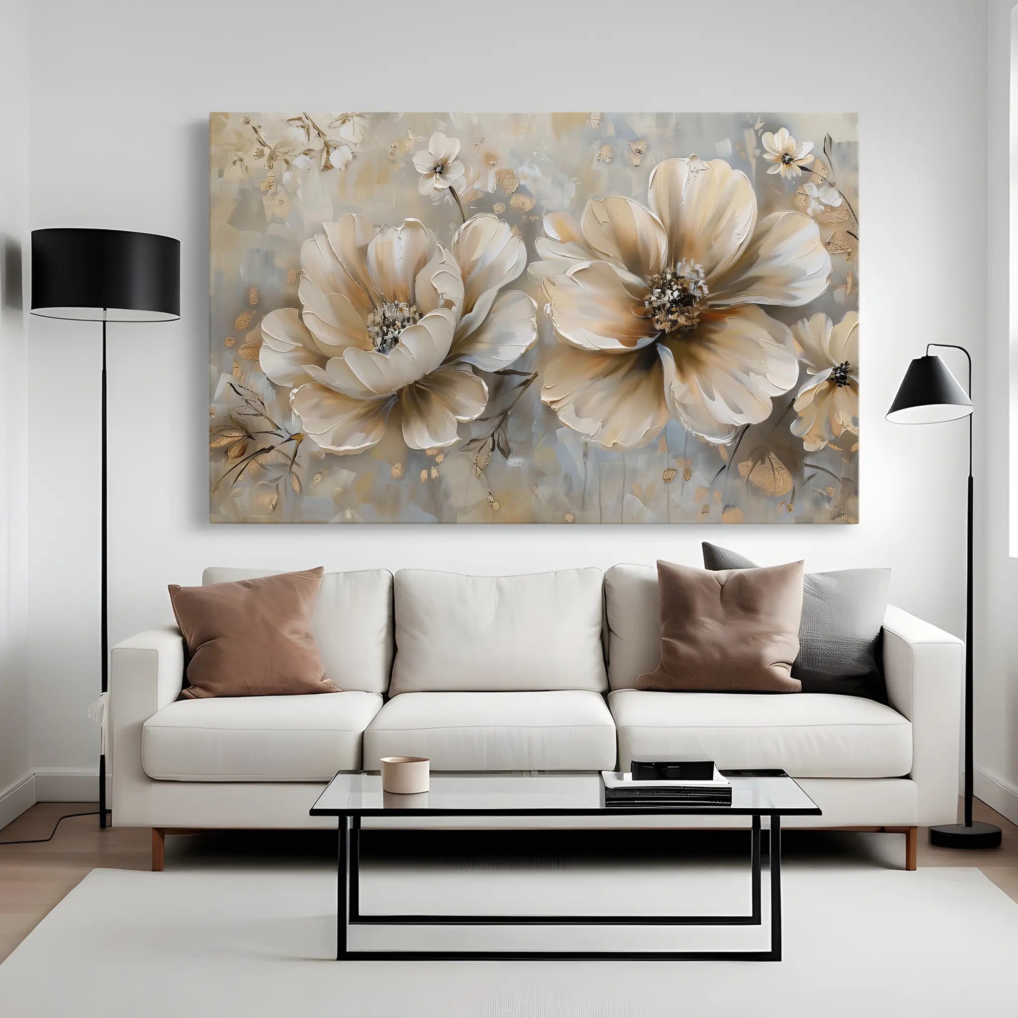 Floral Canvas Wall Art WAD063-F 90 x 60 cm / Stretched on hidden frame