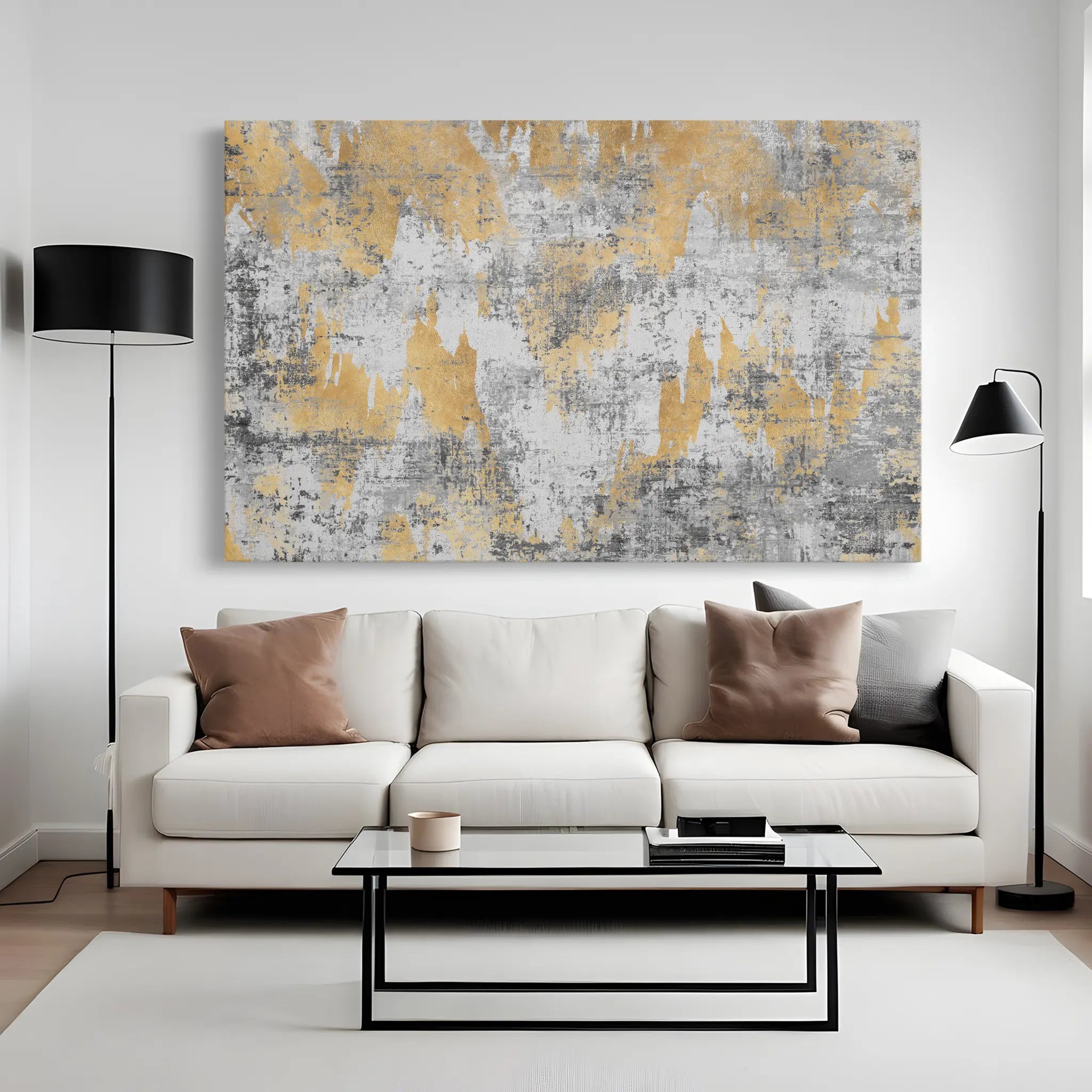 Abstract Canvas Wall Art WAD064-A 90 x 60 cm / Stretched on hidden frame