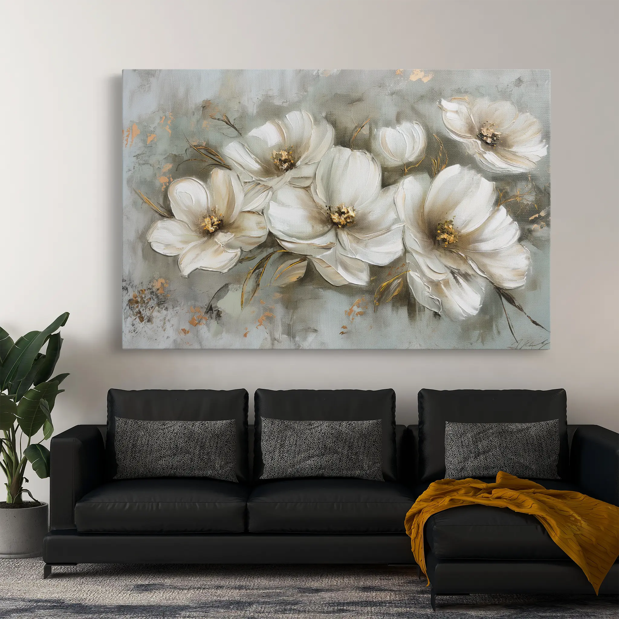 Floral Canvas Wall Art WAD064-F 90 x 60 cm / Stretched on hidden frame