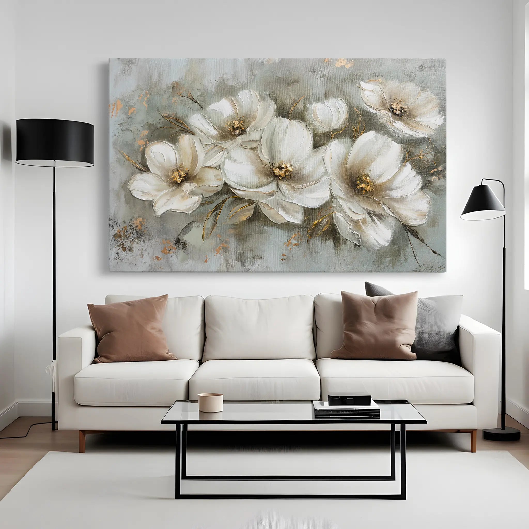 Floral Canvas Wall Art WAD064-F 90 x 60 cm / Stretched on hidden frame