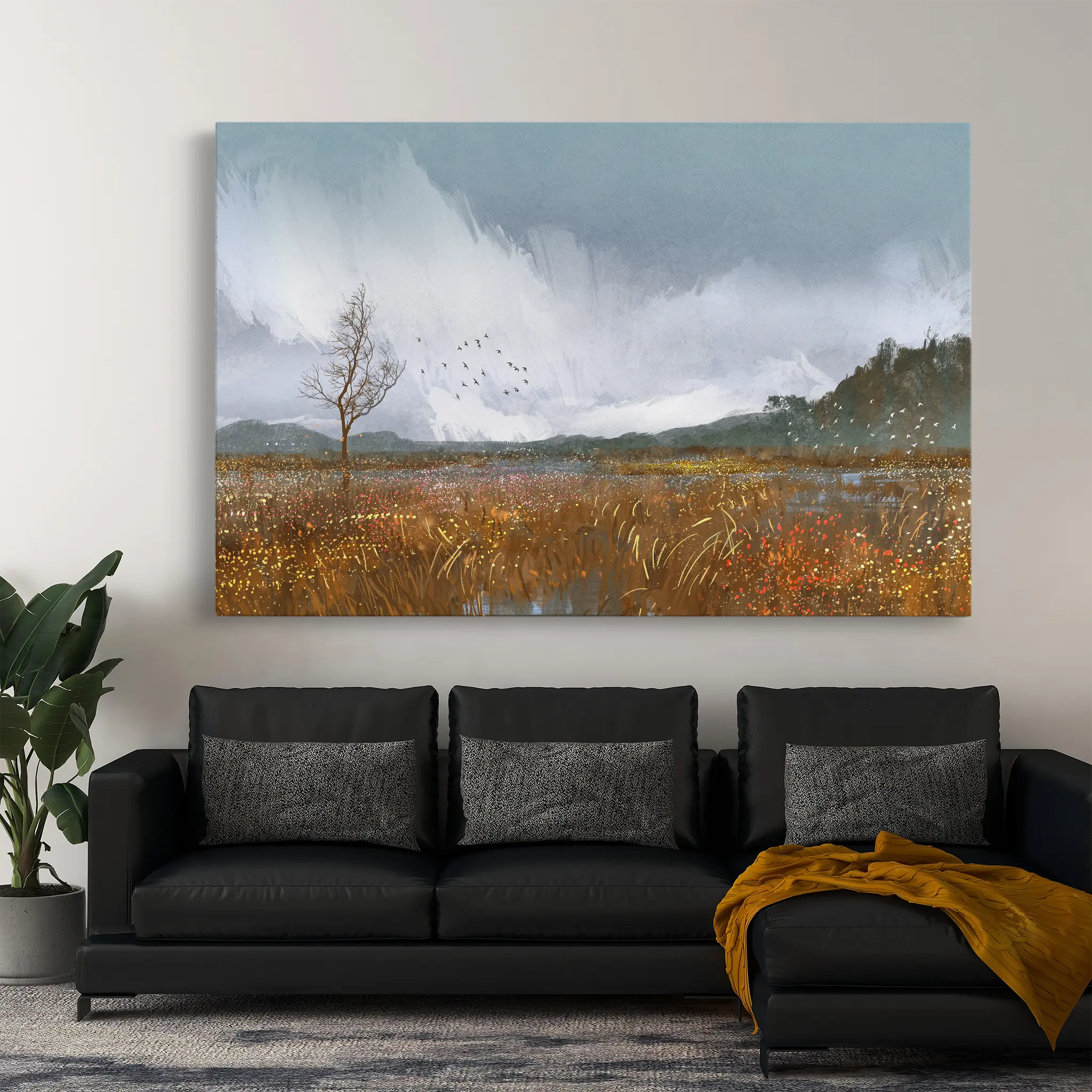 Landscape Canvas Wall Art WAD064-L 90 x 60 cm / Stretched on hidden frame