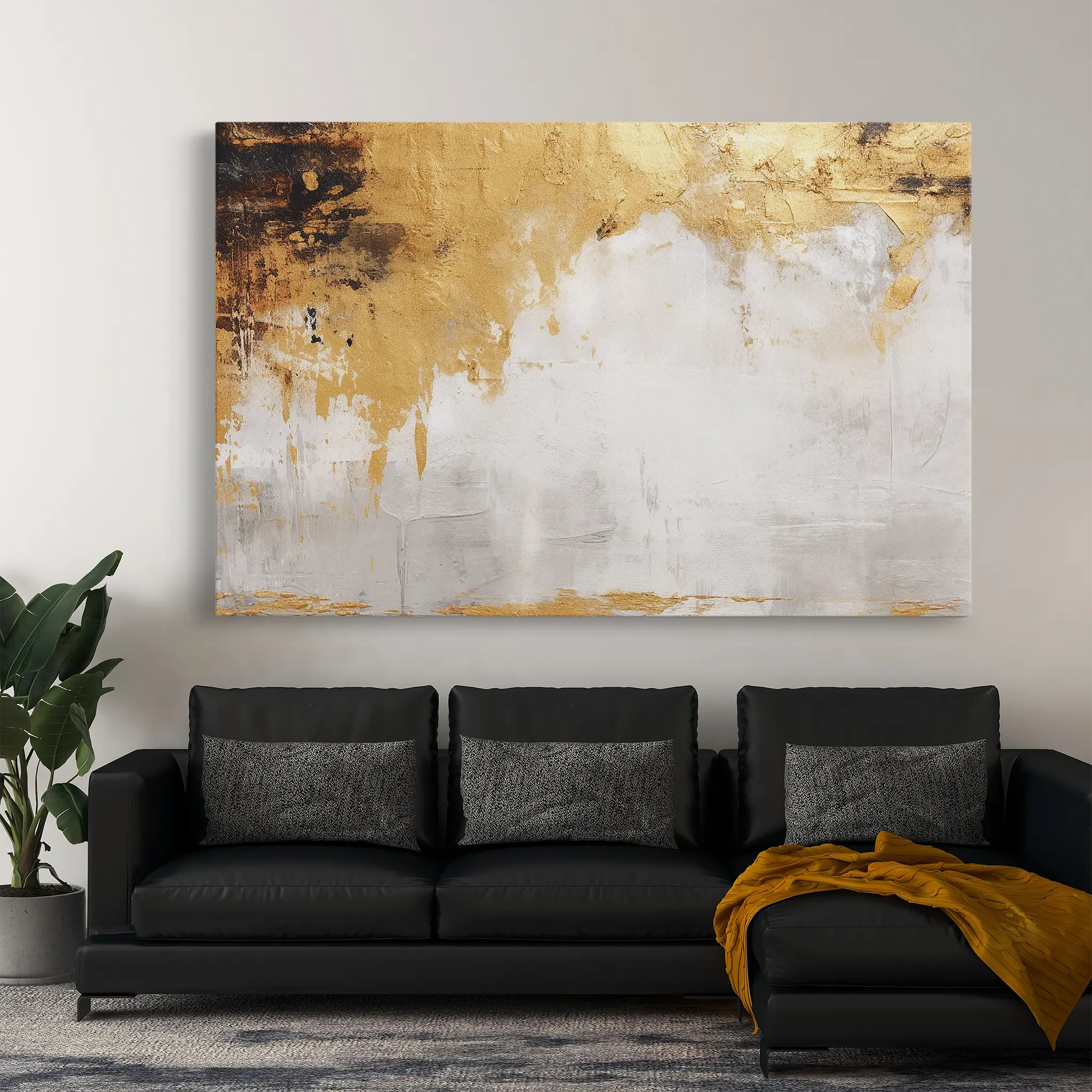 Abstract Canvas Wall Art WAD066-A 90 x 60 cm / Stretched on hidden frame