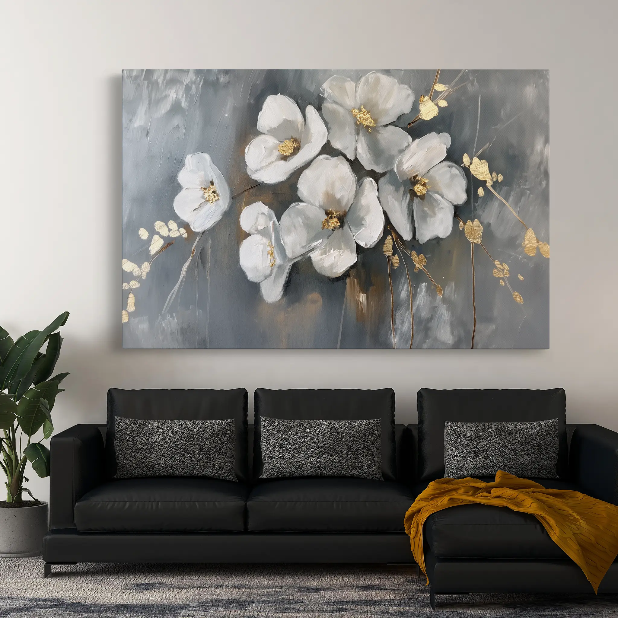 Floral Canvas Wall Art WAD066-F 90 x 60 cm / Stretched on hidden frame