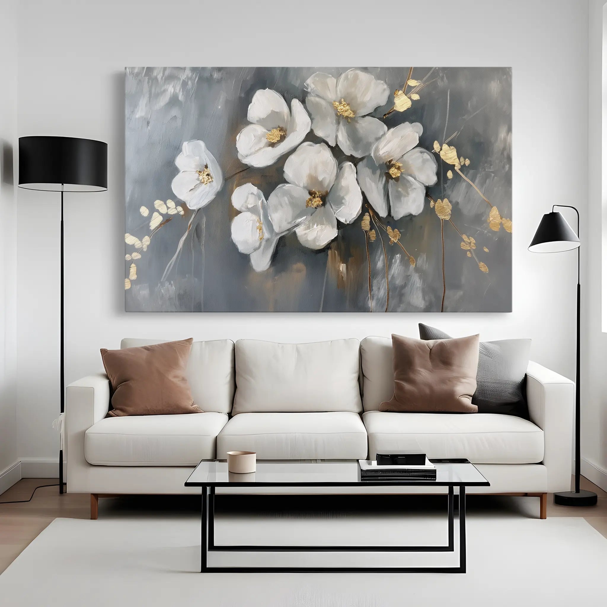 Floral Canvas Wall Art WAD066-F 90 x 60 cm / Stretched on hidden frame