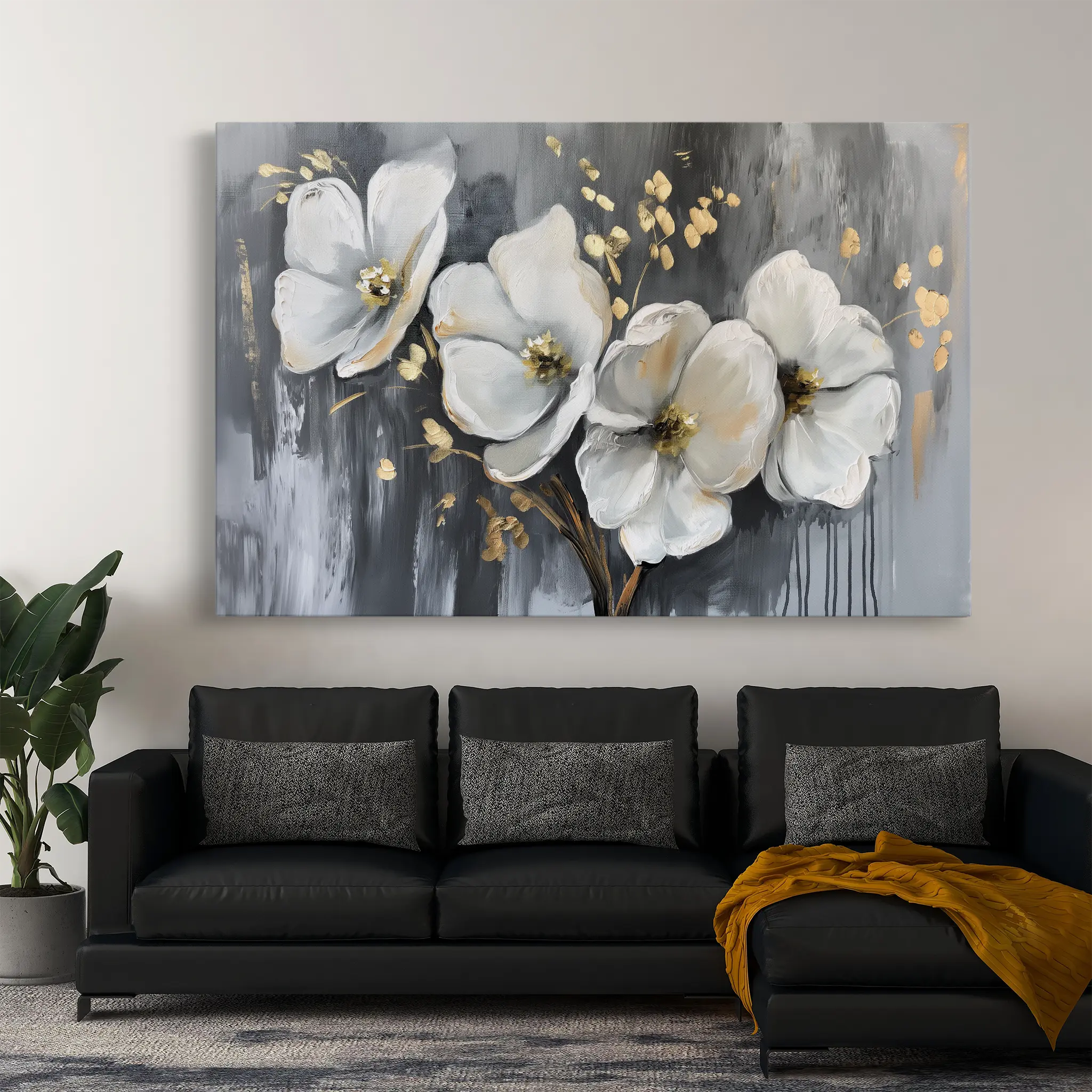 Floral Canvas Wall Art WAD067-F 90 x 60 cm / Stretched on hidden frame