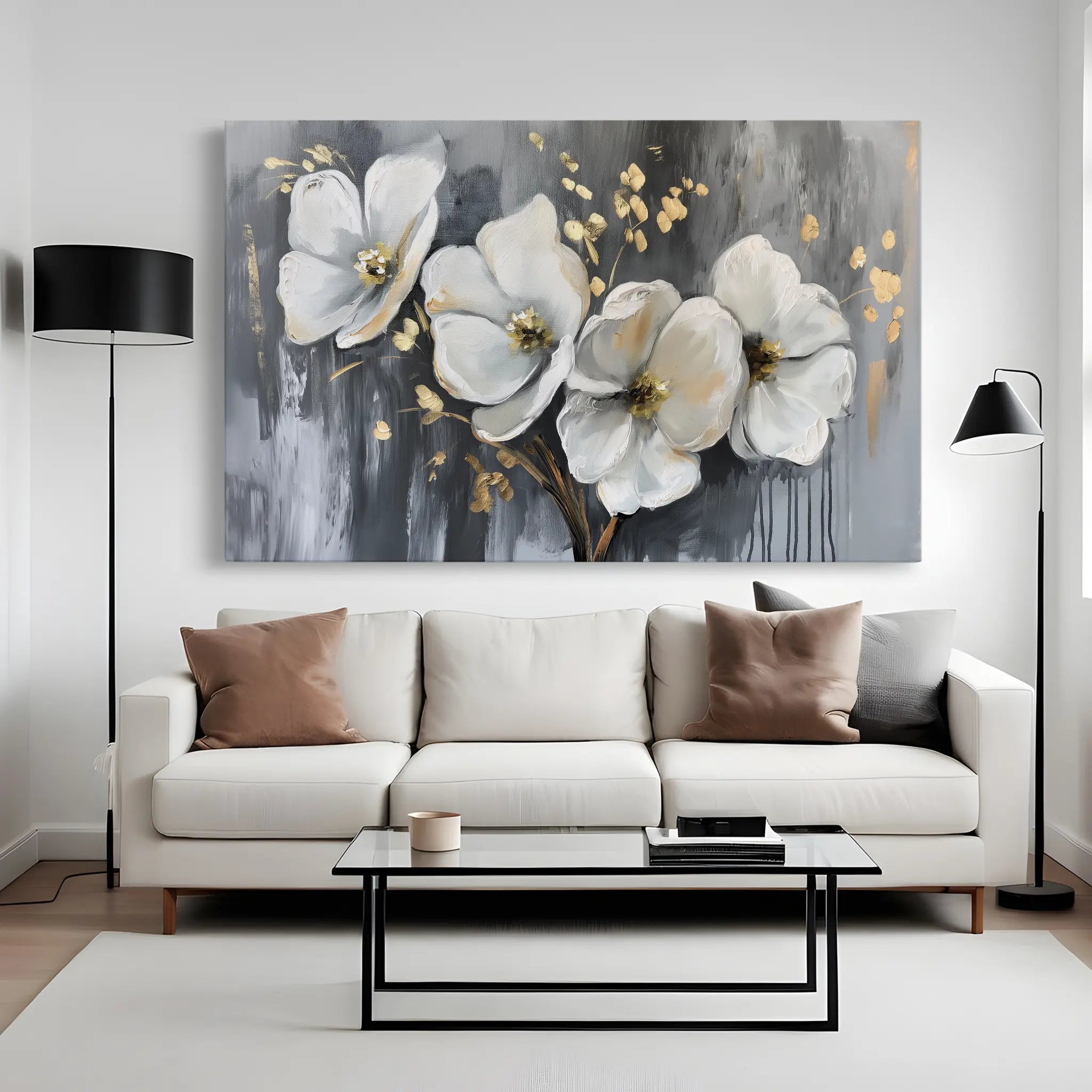 Floral Canvas Wall Art WAD067-F 90 x 60 cm / Stretched on hidden frame