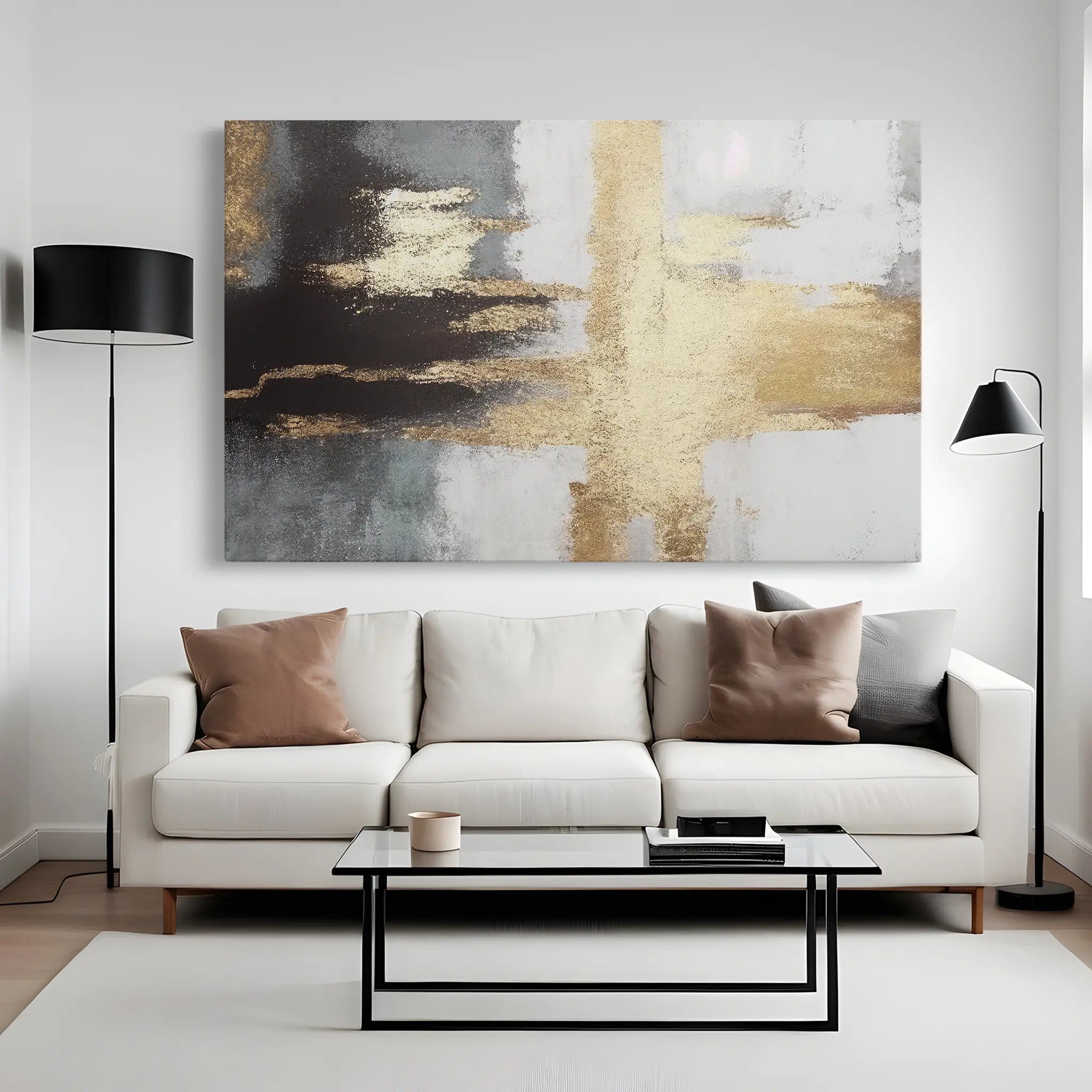 Abstract Canvas Wall Art WAD068-A 90 x 60 cm / Stretched on hidden frame