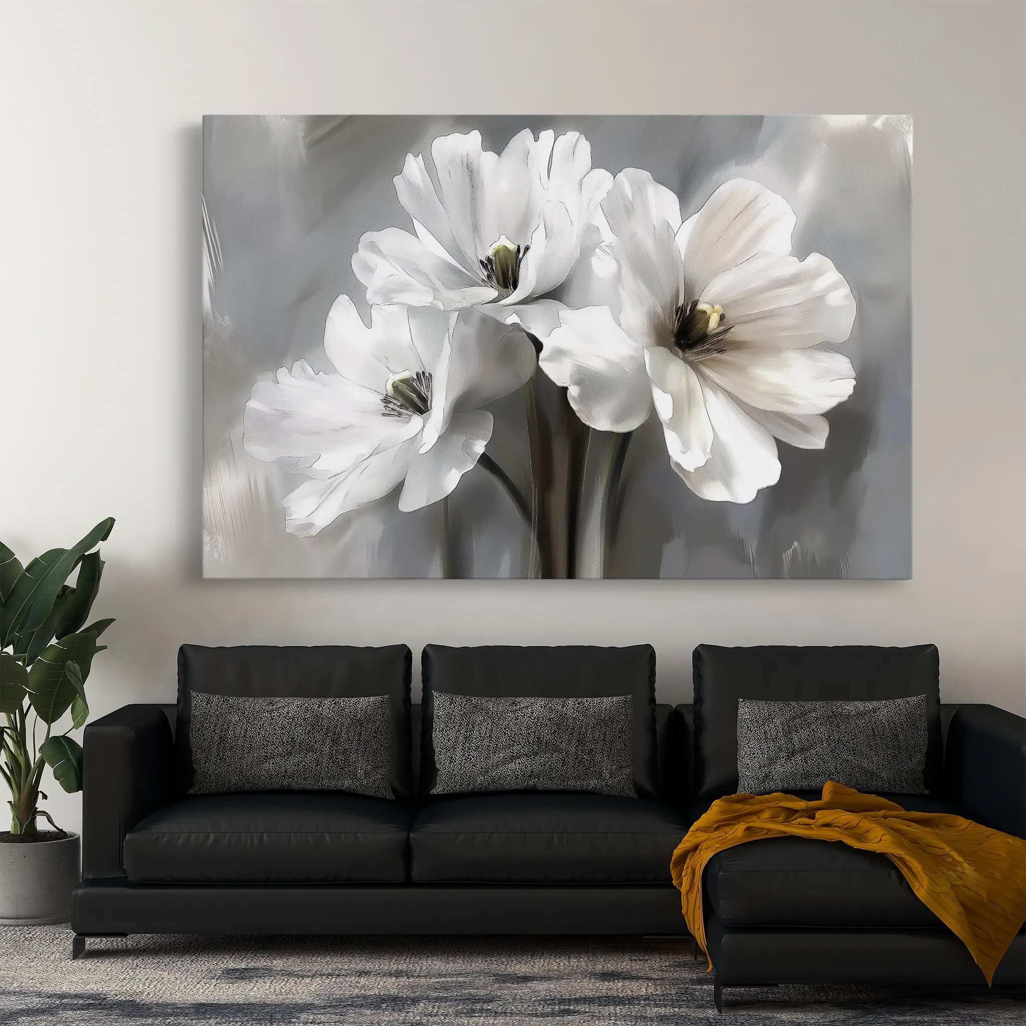 Floral Canvas Wall Art WAD069-F 90 x 60 cm / Stretched on hidden frame